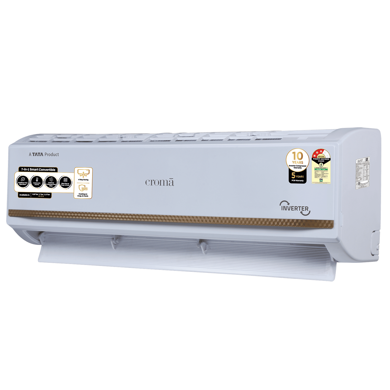 Croma 7 in 1 Convertible 1.5 Ton 3 Star Inverter Split AC with Temperature Sensor (2025 Model, Copper Condenser, CRLA018IND170286) Croma 7 in 1 Convertible 1.5 Ton 3 Star Inverter Split AC with Temperature Sensor (2025 Model, Copper Condenser, CRLA018IND170286)_6