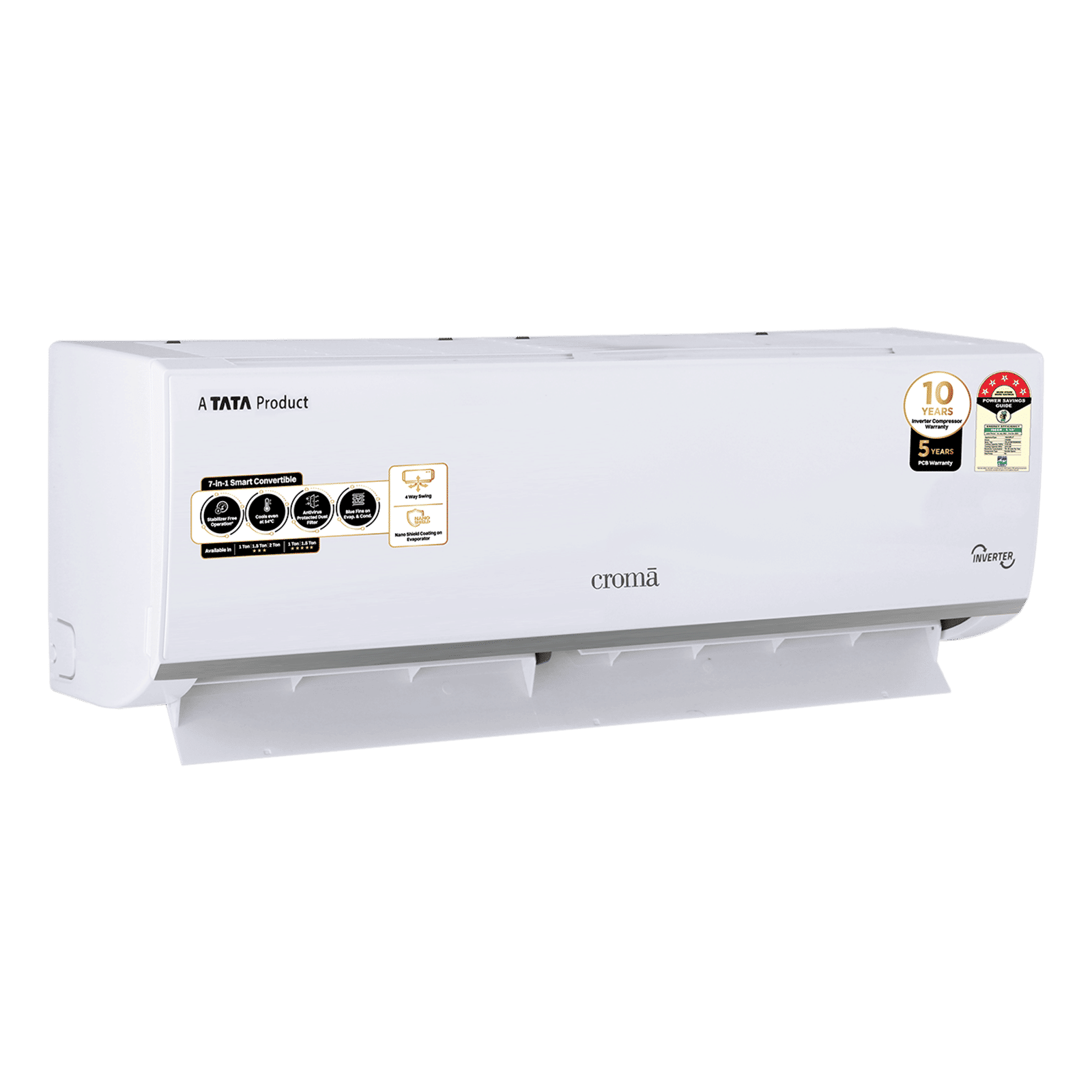 Croma 7 in 1 Convertible 1.5 Ton 5 Star Inverter Split AC with Temperature Sensor (2025 Model, Copper Condenser, CRLA018INF283280)_10