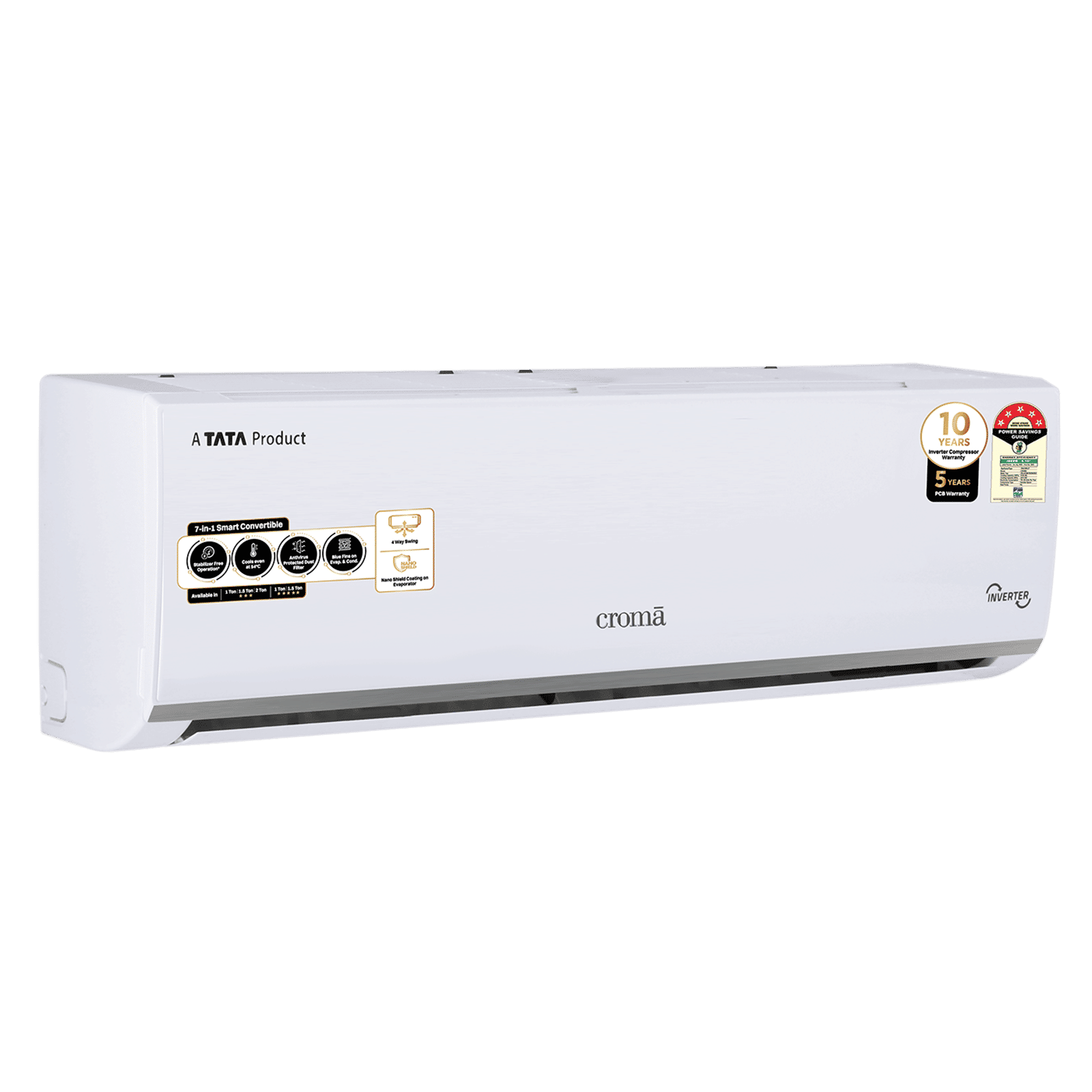 Croma 7 in 1 Convertible 1.5 Ton 5 Star Inverter Split AC with Temperature Sensor (2025 Model, Copper Condenser, CRLA018INF283280)_5