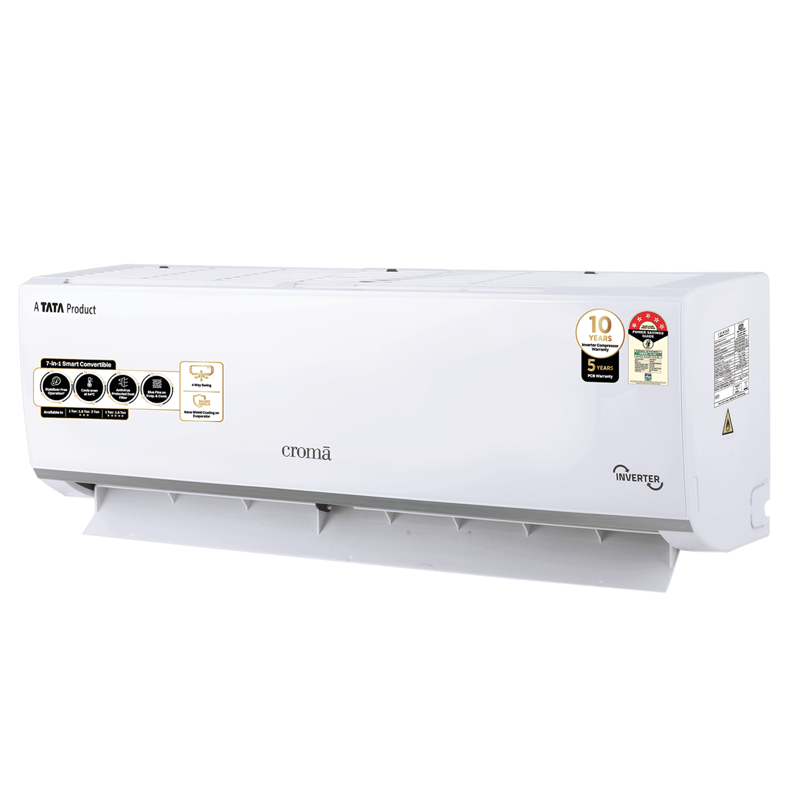 Croma 7 in 1 Convertible 1.5 Ton 5 Star Inverter Split AC with Temperature Sensor (2025 Model, Copper Condenser, CRLA018INF283280)_6