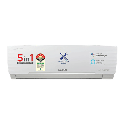 LLOYD 5 in 1 Convertible 1.5 Ton 5 Star Inverter Split Smart AC with Wi-Fi Enabled (2025 Model, Copper Condenser, GLS18V5KWGGR)