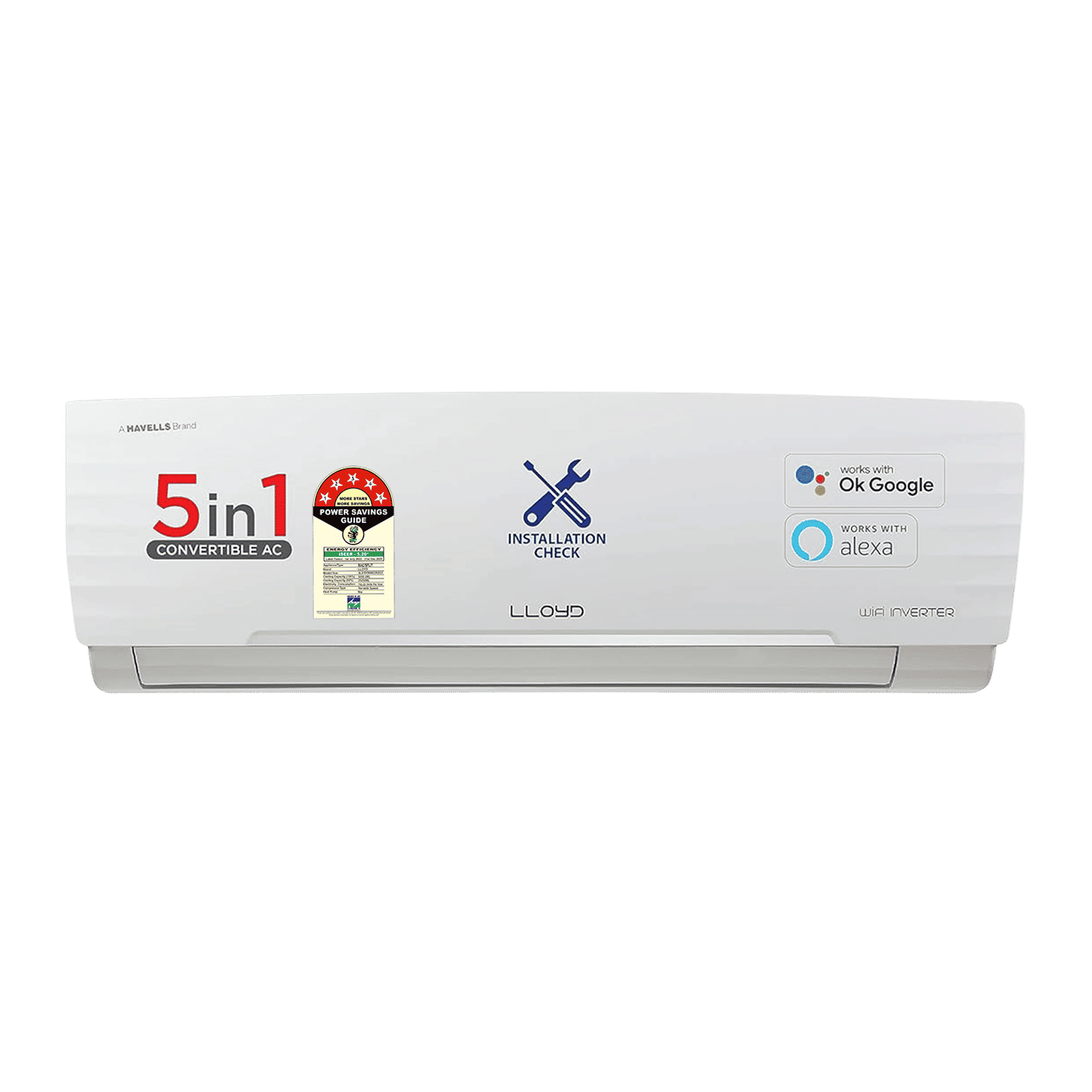LLOYD 5 in 1 Convertible 1.5 Ton 5 Star Inverter Split Smart AC with Wi-Fi Enabled (2025 Model, Copper Condenser, GLS18V5KWGGR) LLOYD 5 in 1 Convertible 1.5 Ton 5 Star Inverter Split Smart AC with Wi-Fi Enabled (2025 Model, Copper Condenser, GLS18V5KWGGR)_1