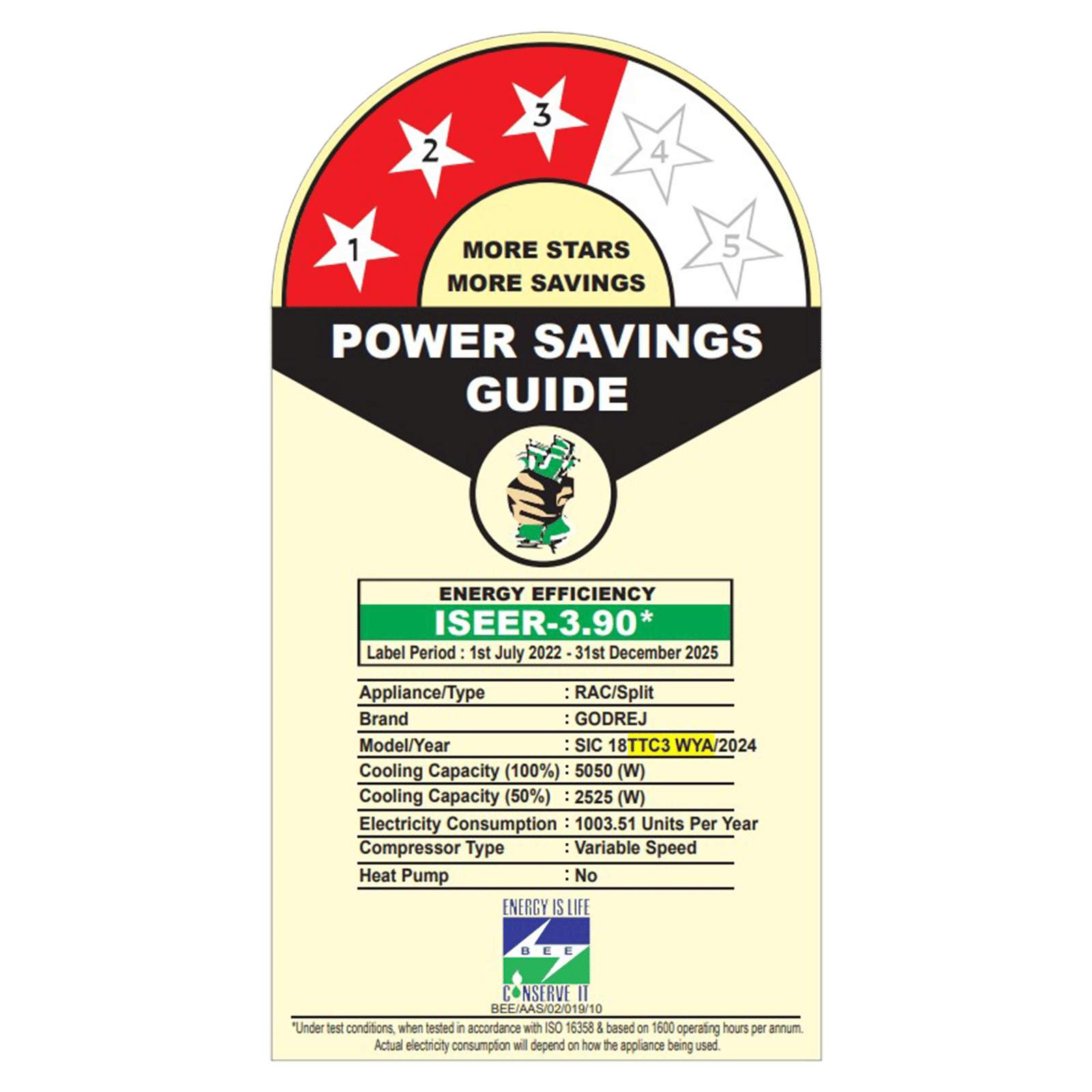 Godrej SIC 18TTC3 WYA Convertible 1.5 Ton 3 Star Inverter Split AC with I-Sense Technology (Copper Condenser, 40101701SD01522) Godrej SIC 18TTC3 WYA Convertible 1.5 Ton 3 Star Inverter Split AC with I-Sense Technology (Copper Condenser, 40101701SD01522)_3