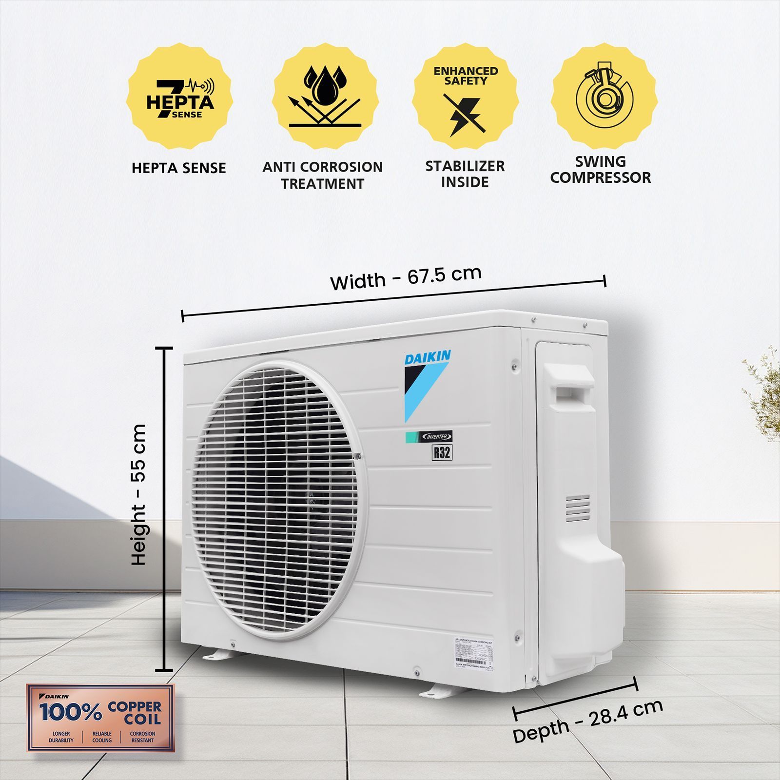 DAIKIN Streamer 1 Ton 5 Star Inverter Split AC (2025 Model, Copper Condenser, PM 1.0 Filter, JTKJ35)_13