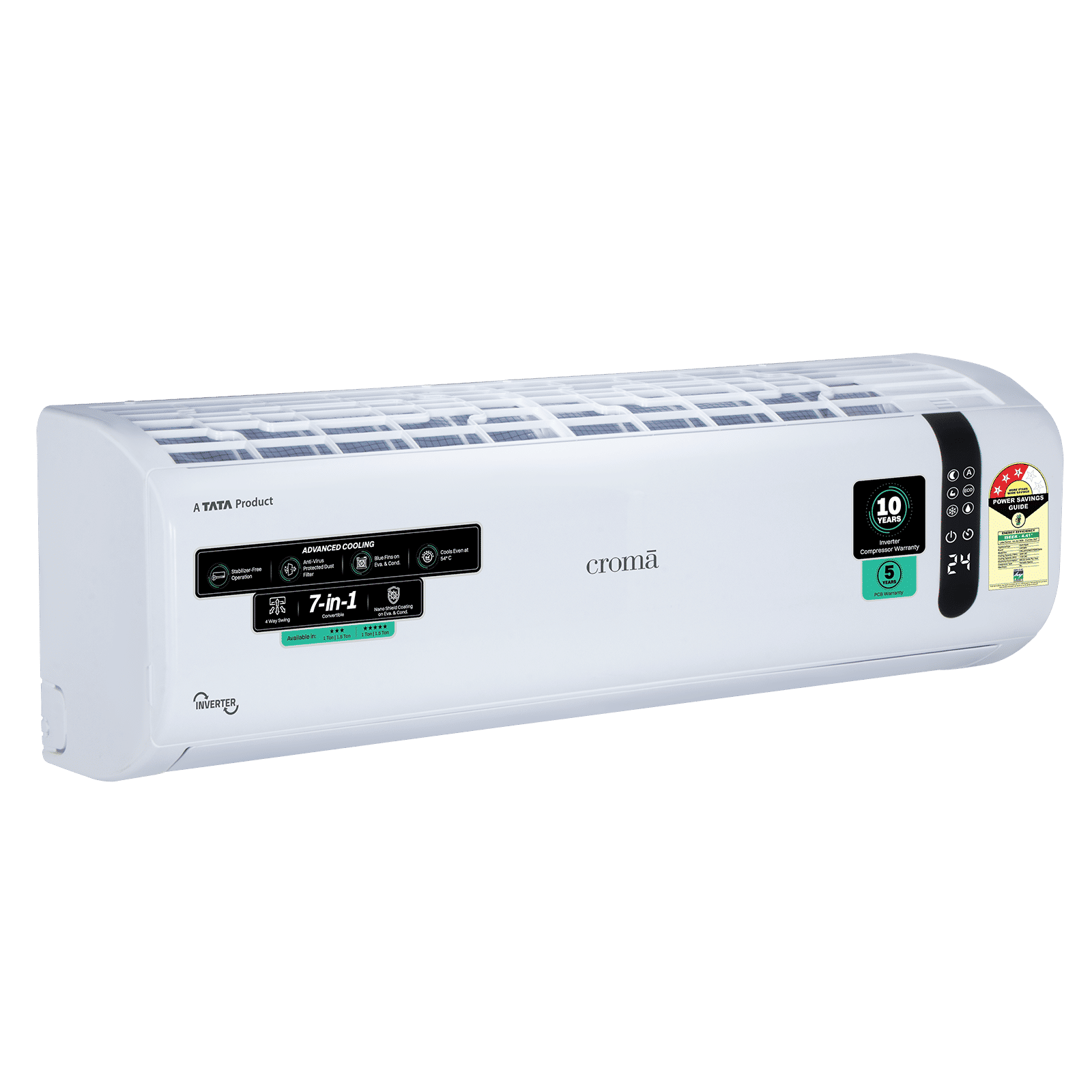 Croma 7 in 1 Convertible 1 Ton 3 Star Inverter Split AC with 4 Way Auto Swing (2026 Model, Copper Condenser, CRLA012IND170290)_13