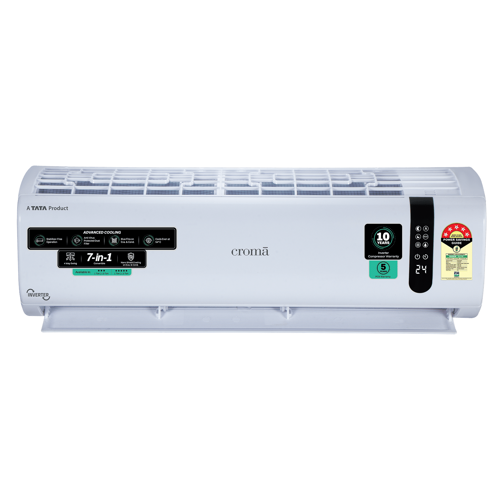 Croma 7 in 1 Convertible 1 Ton 5 Star Inverter Split AC with 4 Way Auto Swing (2026 Model, Copper Condenser, CRLA012INF170291) Croma 7 in 1 Convertible 1 Ton 5 Star Inverter Split AC with 4 Way Auto Swing (2026 Model, Copper Condenser, CRLA012INF170291)_19