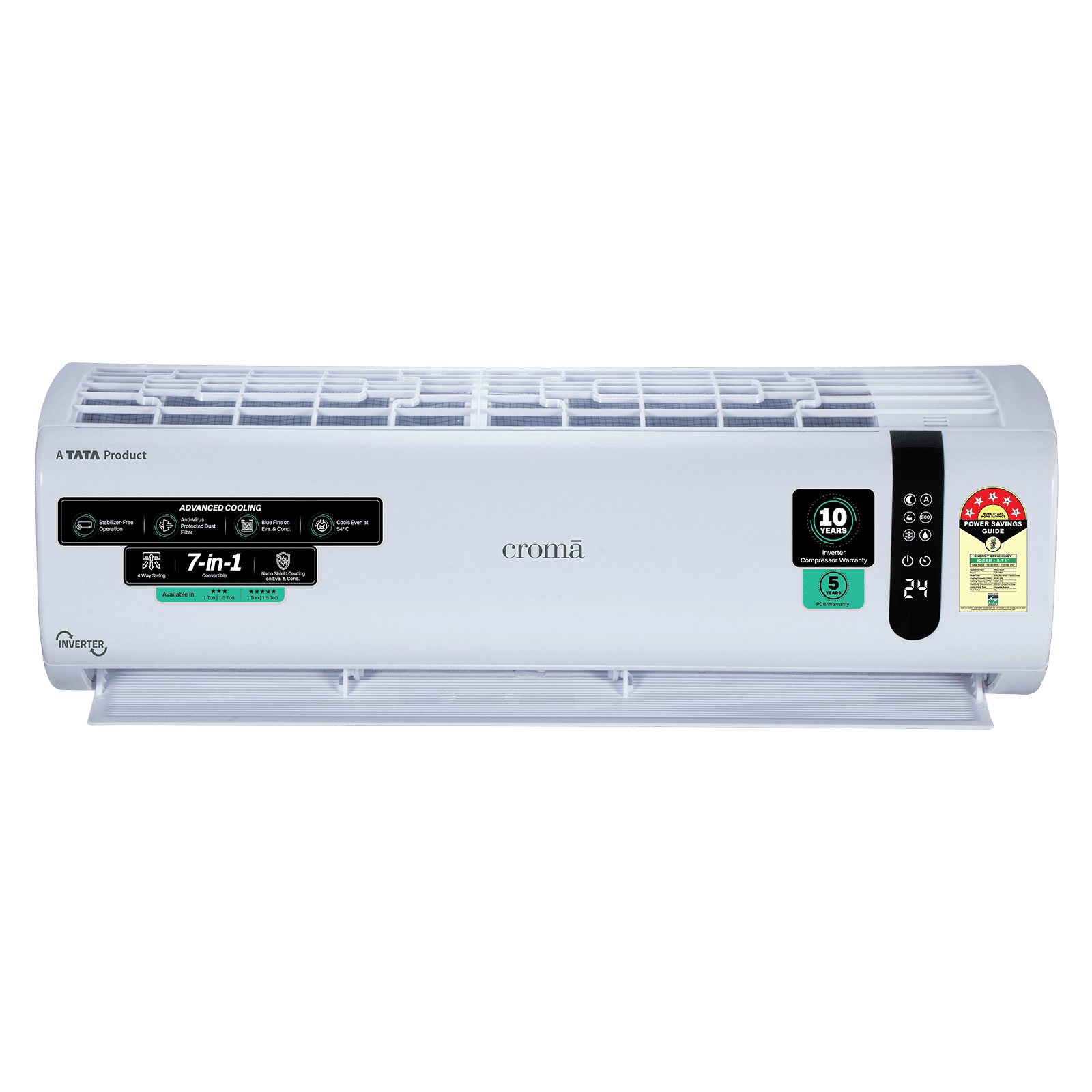 Croma 7 in 1 Convertible 1.5 Ton 5 Star Inverter Split AC with 4 Way Auto Swing (2026 Model, Copper Condenser, CRLA018INF170293) Croma 7 in 1 Convertible 1.5 Ton 5 Star Inverter Split AC with 4 Way Auto Swing (2026 Model, Copper Condenser, CRLA018INF170293)_19