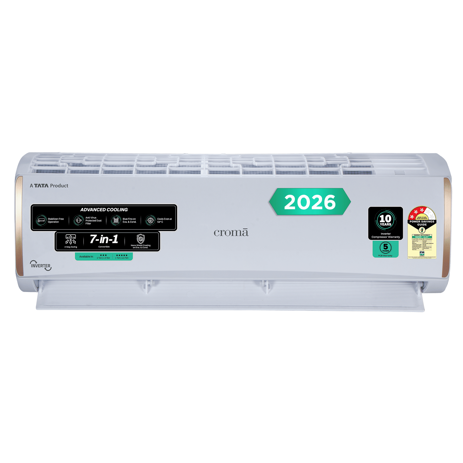 Croma 7 in 1 Convertible 1 Ton 3 Star Inverter Split AC with 4 Way Auto Swing (2026 Model, Copper Condenser, CRLA012IND170295) Croma 7 in 1 Convertible 1 Ton 3 Star Inverter Split AC with 4 Way Auto Swing (2026 Model, Copper Condenser, CRLA012IND170295)_1