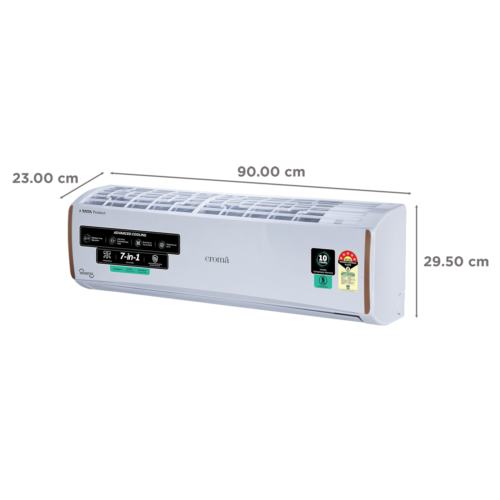 Croma 7 in 1 Convertible 1 Ton 5 Star Inverter Split AC with 4 Way Auto Swing (2026 Model, Copper Condenser, CRLA012INF170296)_3