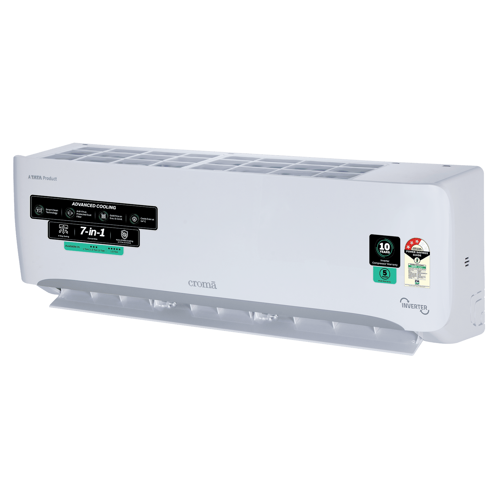 Croma 7 in 1 Convertible 1 Ton 3 Star Inverter Split AC with 4 Way Auto Swing (2026 Model, Copper Condenser, CRLA012IND342401) Croma 7 in 1 Convertible 1 Ton 3 Star Inverter Split AC with 4 Way Auto Swing (2026 Model, Copper Condenser, CRLA012IND342401)_15