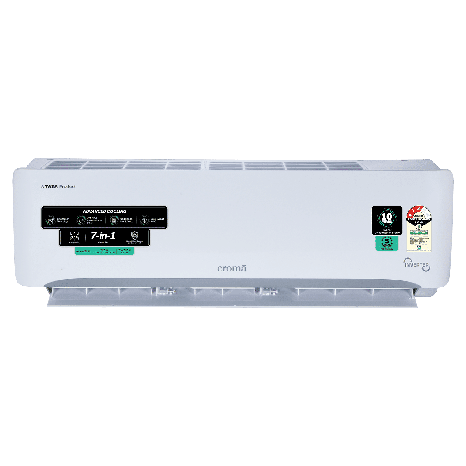Croma 7 in 1 Convertible 1 Ton 3 Star Inverter Split AC with 4 Way Auto Swing (2026 Model, Copper Condenser, CRLA012IND342401) Croma 7 in 1 Convertible 1 Ton 3 Star Inverter Split AC with 4 Way Auto Swing (2026 Model, Copper Condenser, CRLA012IND342401)_18