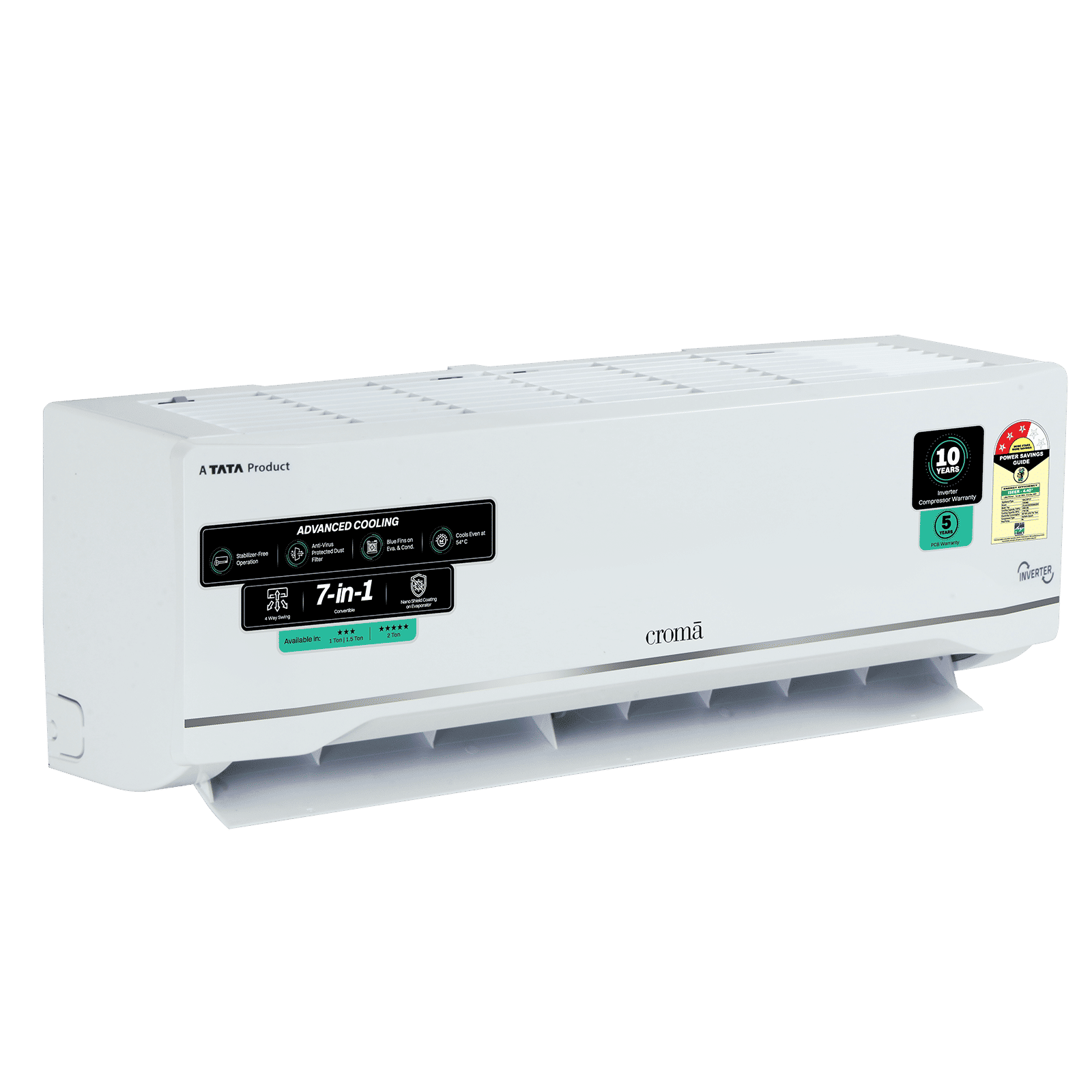 Croma 7 in 1 Convertible 1 Ton 3 Star Inverter Split AC with Anti Viral Dust Filter (2026 Model, Copper Condenser, CRLA012IND283280) Croma 7 in 1 Convertible 1 Ton 3 Star Inverter Split AC with Anti Viral Dust Filter (2026 Model, Copper Condenser, CRLA012IND283280)_1