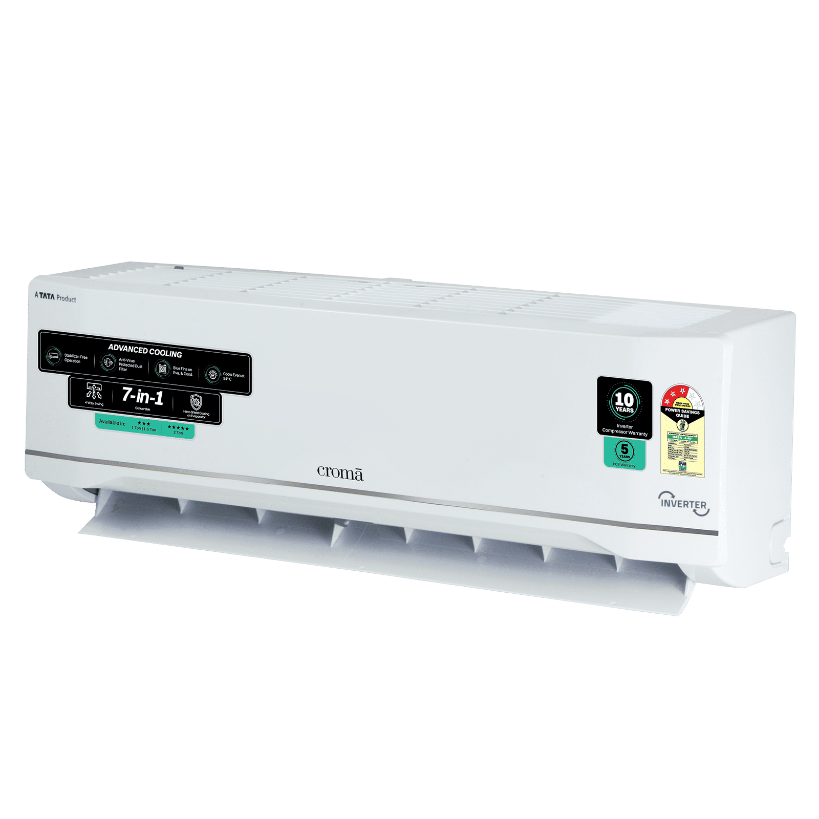 Croma 7 in 1 Convertible 1 Ton 3 Star Inverter Split AC with Anti Viral Dust Filter (2026 Model, Copper Condenser, CRLA012IND283280) Croma 7 in 1 Convertible 1 Ton 3 Star Inverter Split AC with Anti Viral Dust Filter (2026 Model, Copper Condenser, CRLA012IND283280)_2