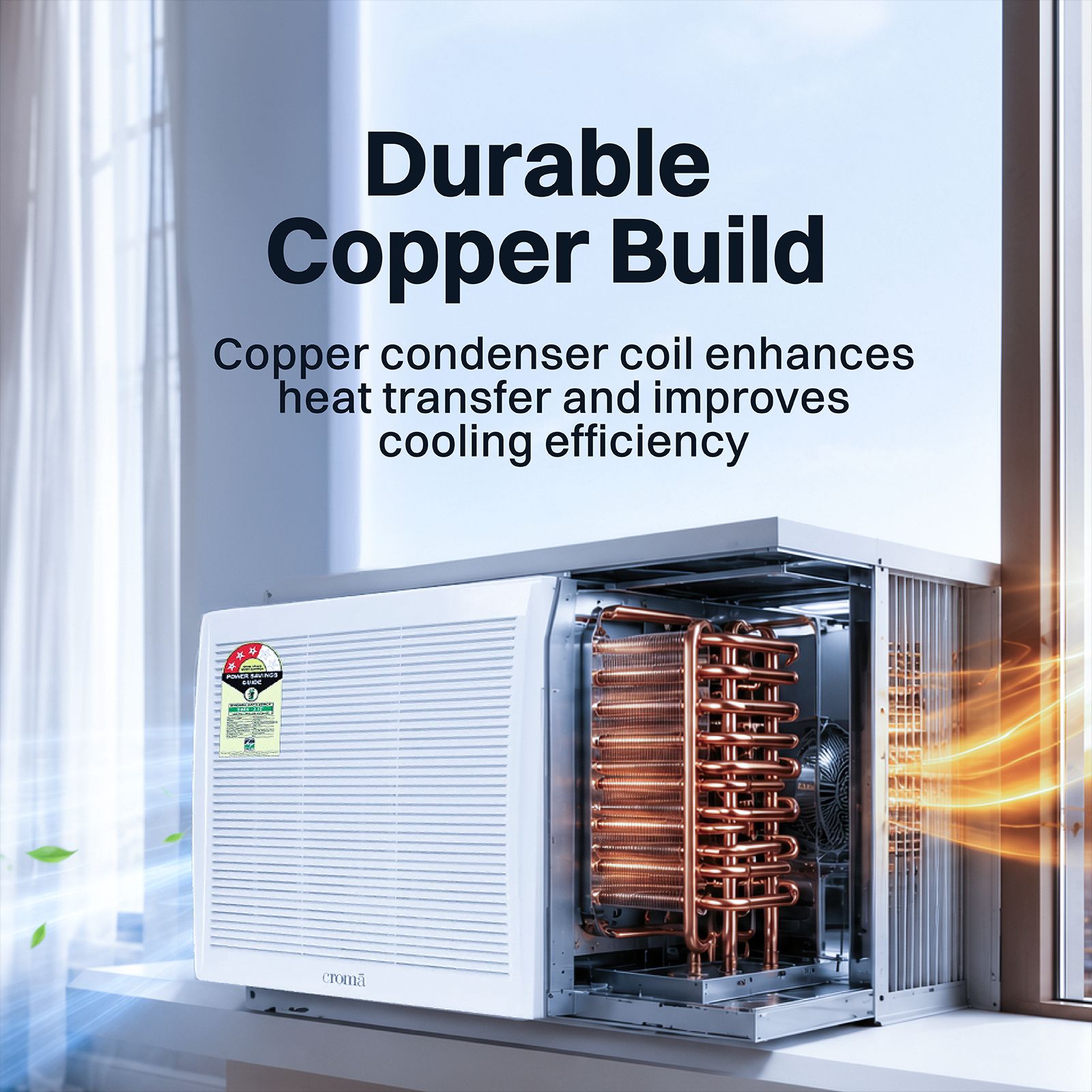 Croma 1.5 Ton 3 Star Fixed Speed Window AC (2026 Model, Copper Condenser, Dust Filter)_8