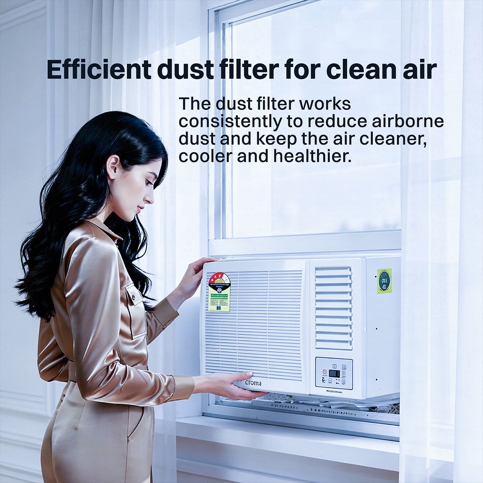Croma 1.5 Ton 3 Star Fixed Speed Window AC (2026 Model, Copper Condenser, Dust Filter)_9