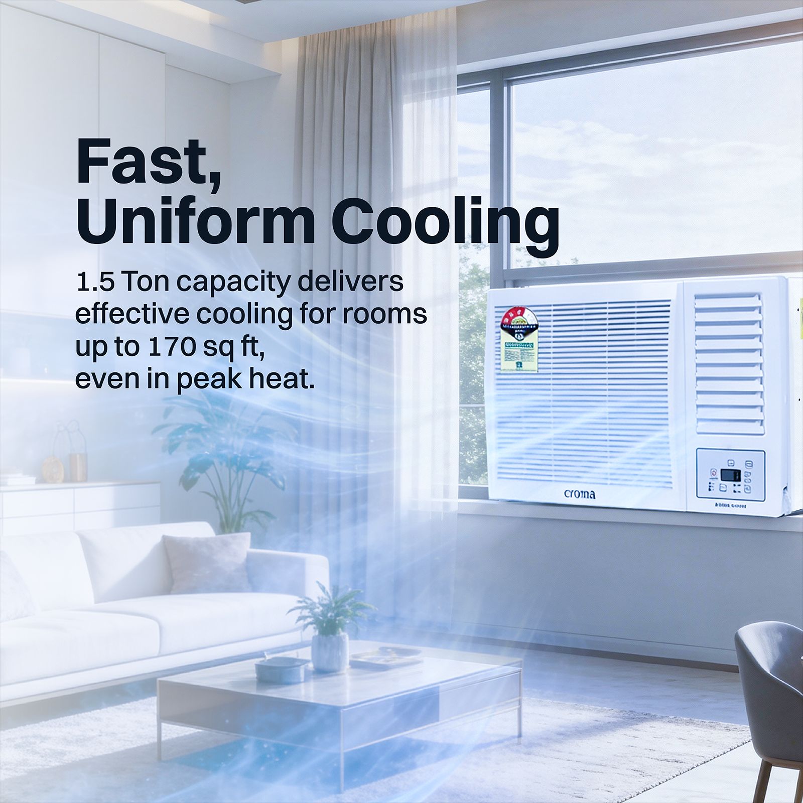 Croma 1.5 Ton 5 Star Inverter Window AC (2026 Model, Copper Condenser, Dust Filter) Croma 1.5 Ton 5 Star Inverter Window AC (2026 Model, Copper Condenser, Dust Filter)_6