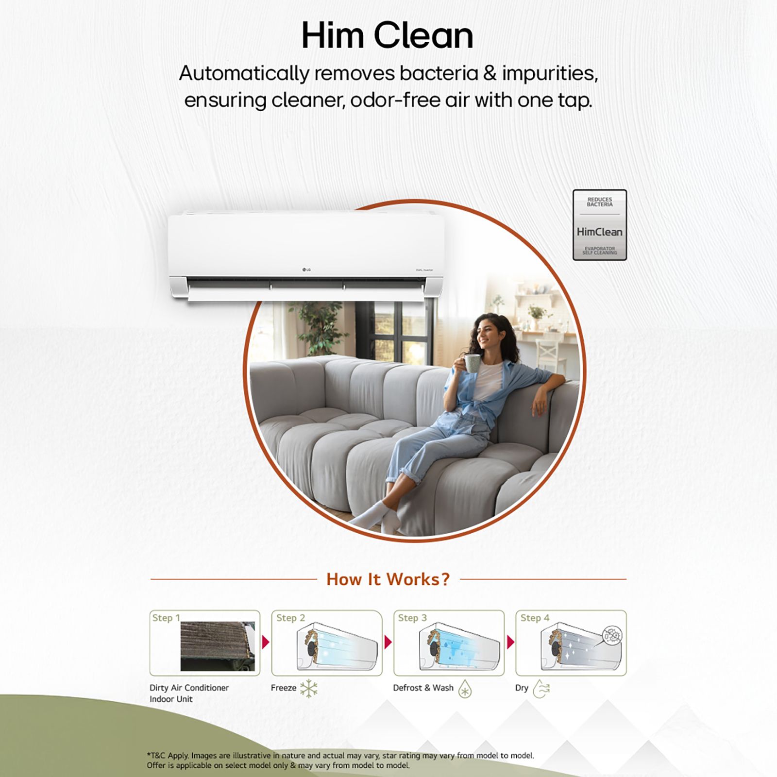 LG 6 in 1 Convertible 1 Ton 3 Star Inverter Split AC with Monsoon Comfort Feature (2025 Model, Copper Condenser, ASQ12YNXEAMLG) LG 6 in 1 Convertible 1 Ton 3 Star Inverter Split AC with Monsoon Comfort Feature (2025 Model, Copper Condenser, ASQ12YNXEAMLG)_9