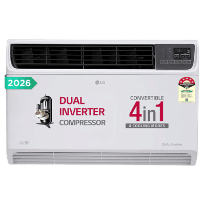 LG 4-in-1 Convertible 1.5 Ton 5 Star Window AC with Dual Rotary Compressor (Copper Condenser, AW-Q18WUZA.ASLG)