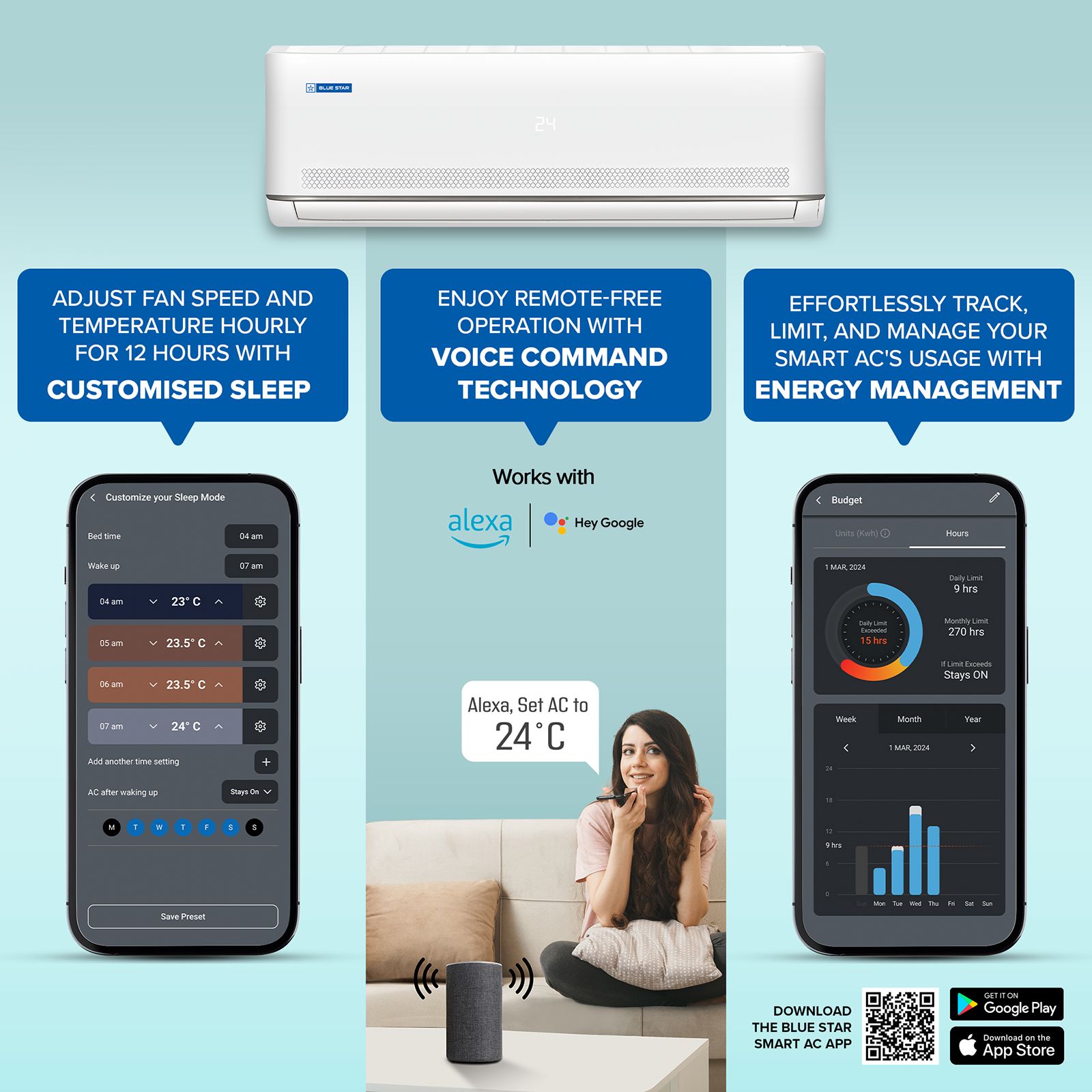 Blue Star M Series 5 in 1 Convertible 1.5 Ton 3 Star Inverter Split Smart AC with Voice Command Technology (2026 Model, Copper Condenser, IA318MXUS) Blue Star M Series 5 in 1 Convertible 1.5 Ton 3 Star Inverter Split Smart AC with Voice Command Technology (2026 Model, Copper Condenser, IA318MXUS)_8