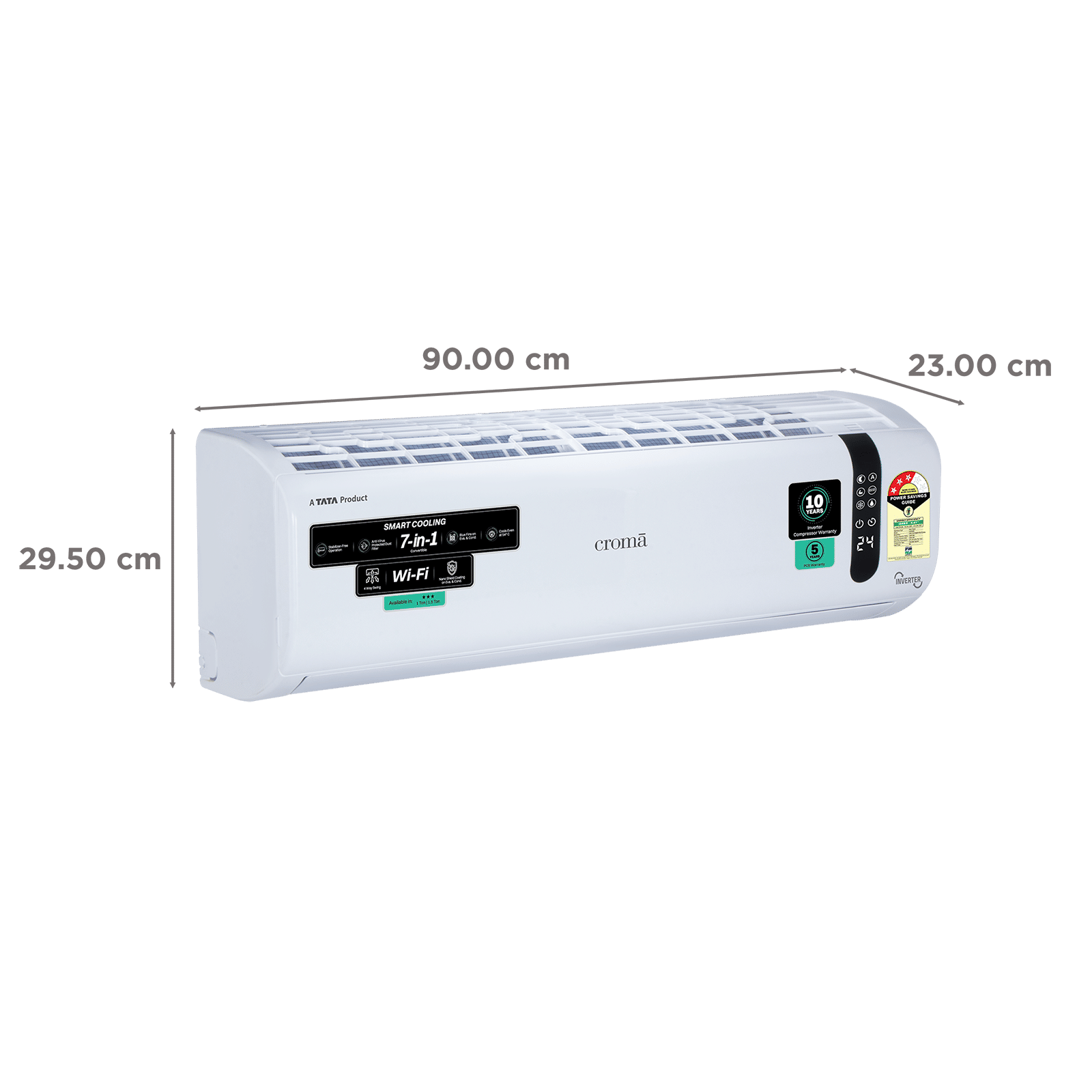 Croma 7 in 1 Convertible 1.5 Ton 3 Star Inverter Split Smart AC with Wi-Fi Enabled (2026 Model, Copper Condenser, CRLAS18IND170211) Croma 7 in 1 Convertible 1.5 Ton 3 Star Inverter Split Smart AC with Wi-Fi Enabled (2026 Model, Copper Condenser, CRLAS18IND170211)_3