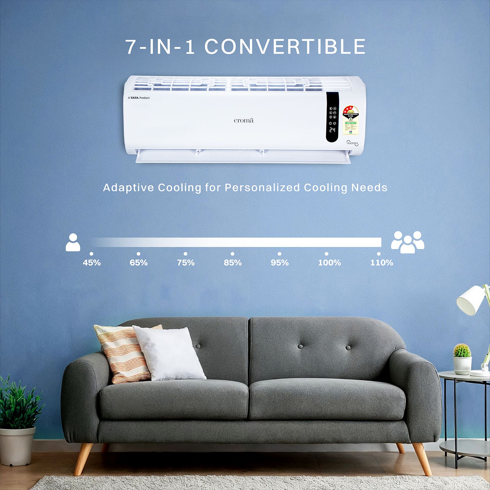 Croma 7 in 1 Convertible 1.5 Ton 3 Star Inverter Split Smart AC with Wi-Fi Enabled (2026 Model, Copper Condenser, CRLAS18IND170211) Croma 7 in 1 Convertible 1.5 Ton 3 Star Inverter Split Smart AC with Wi-Fi Enabled (2026 Model, Copper Condenser, CRLAS18IND170211)_7