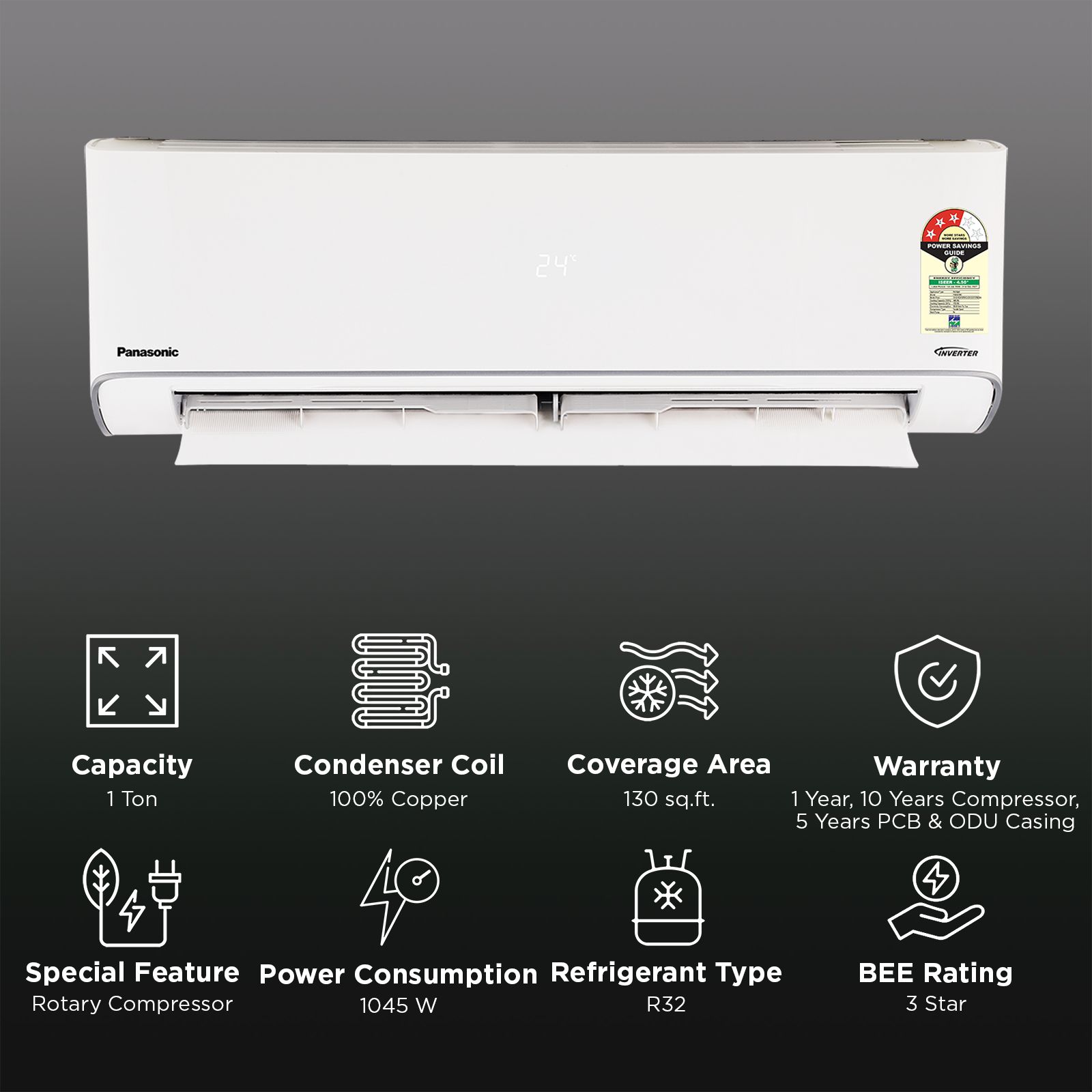 Panasonic EU 8 in 1 Convertible 1 Ton 3 Star Inverter Split Smart AC with Google & Alexa Voice Assistant (2026 Model,Copper Condenser, CS/CU-EU12CKY3FM) Panasonic EU 8 in 1 Convertible 1 Ton 3 Star Inverter Split Smart AC with Google & Alexa Voice Assistant (2026 Model,Copper Condenser, CS/CU-EU12CKY3FM)_2