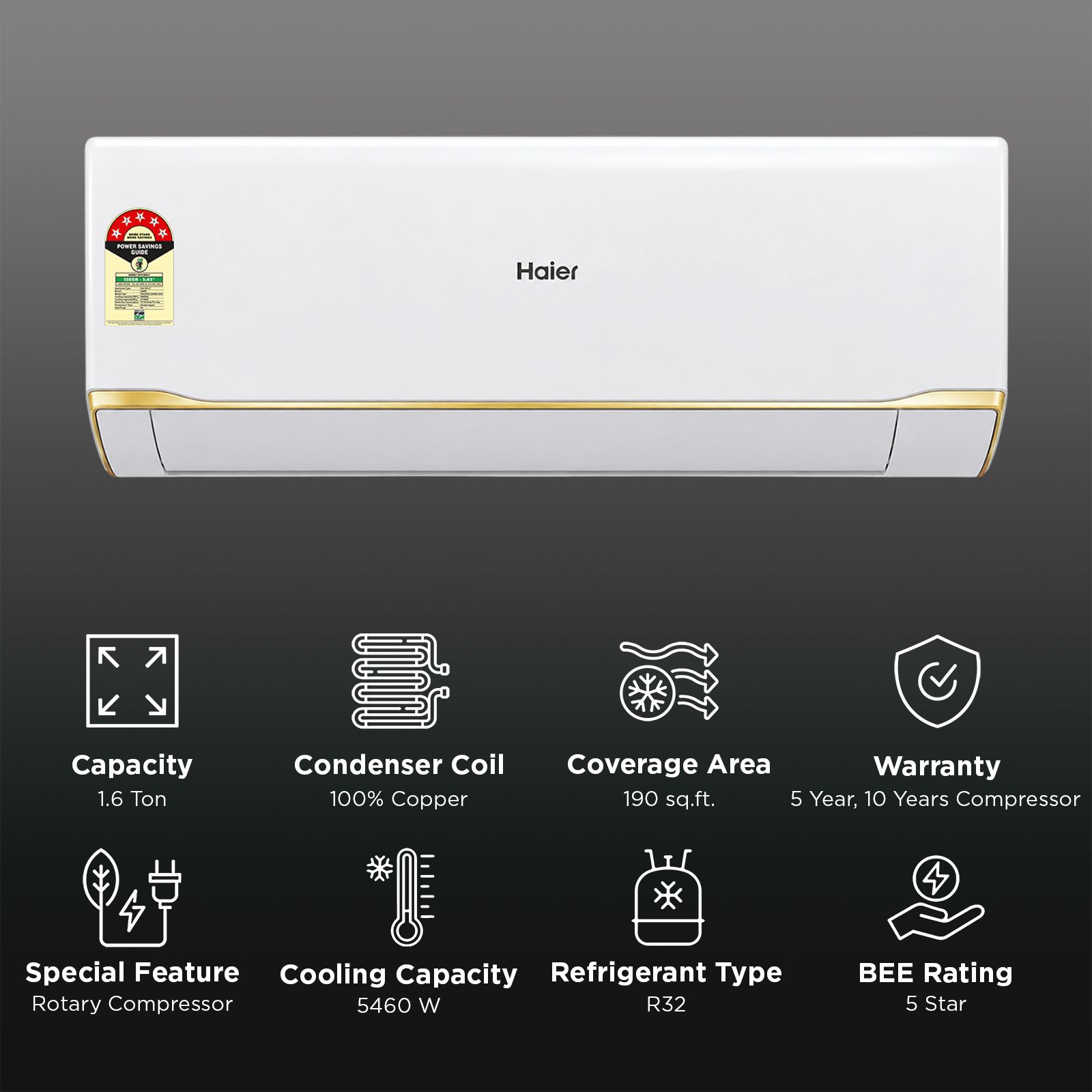 Haier Desert Rose Super Duty AI Plus Convertible 1.6 Ton 5 Star Hexa Inverter Split Smart AC with Wi-Fi Supported (Copper Condenser, HSA20DSD-GAI5NB-I) Haier Desert Rose Super Duty AI Plus Convertible 1.6 Ton 5 Star Hexa Inverter Split Smart AC with Wi-Fi Supported (Copper Condenser, HSA20DSD-GAI5NB-I)_2