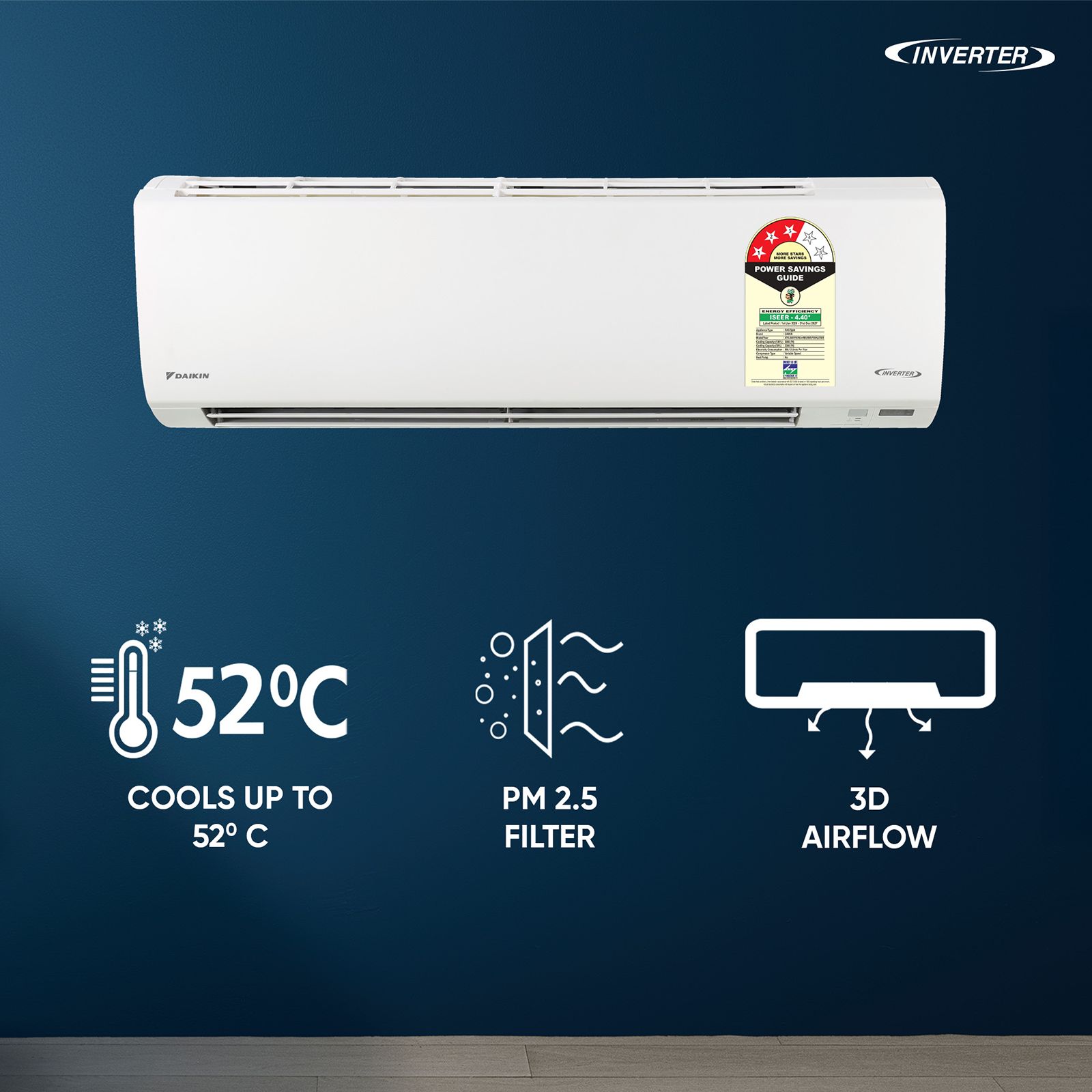 DAIKIN 1.5 Ton 3 Star Inverter Split AC (Copper Condenser, PM2.5 Filter, ATKL50XV16VKA) DAIKIN 1.5 Ton 3 Star Inverter Split AC (Copper Condenser, PM2.5 Filter, ATKL50XV16VKA)_7