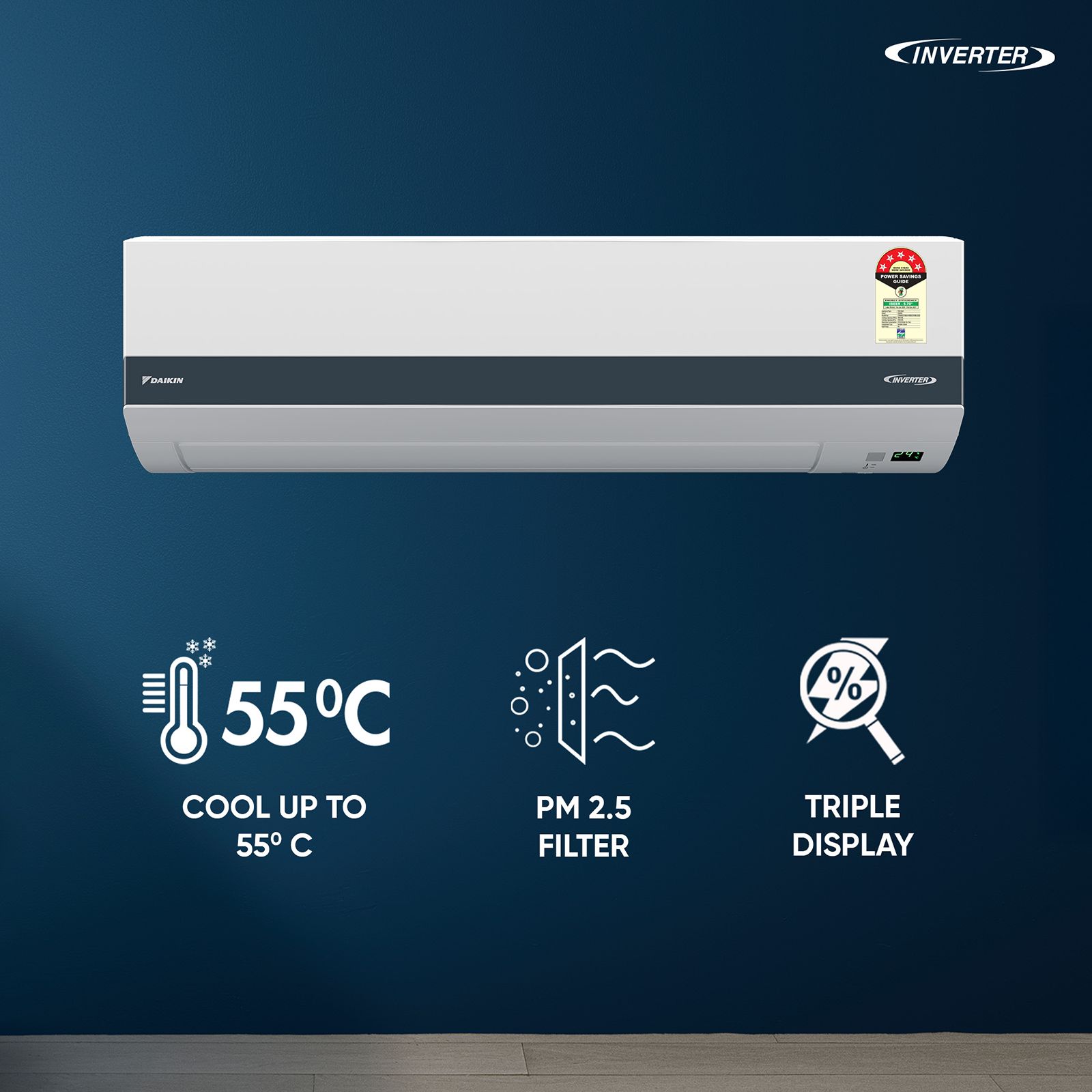 DAIKIN 1.5 Ton 5 Star Inverter Split AC (Copper Condenser, PM 2.5 Filter, ATKM50XV16MKA) DAIKIN 1.5 Ton 5 Star Inverter Split AC (Copper Condenser, PM 2.5 Filter, ATKM50XV16MKA)_7