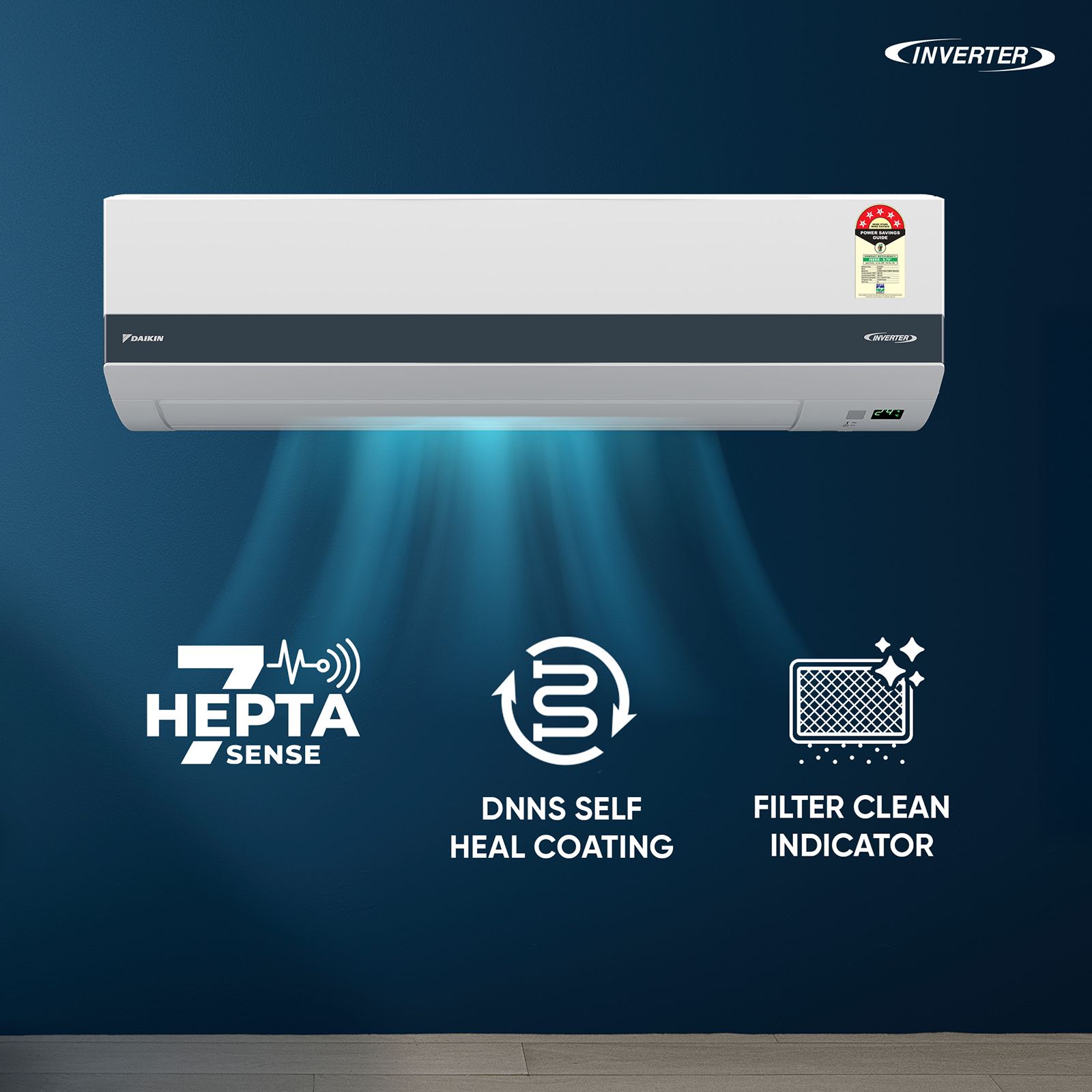 DAIKIN 1.8 Ton 5 Star Inverter Split AC (Copper Condenser, PM 2.5 Filter, ATKM60XV16MAA) DAIKIN 1.8 Ton 5 Star Inverter Split AC (Copper Condenser, PM 2.5 Filter, ATKM60XV16MAA)_6