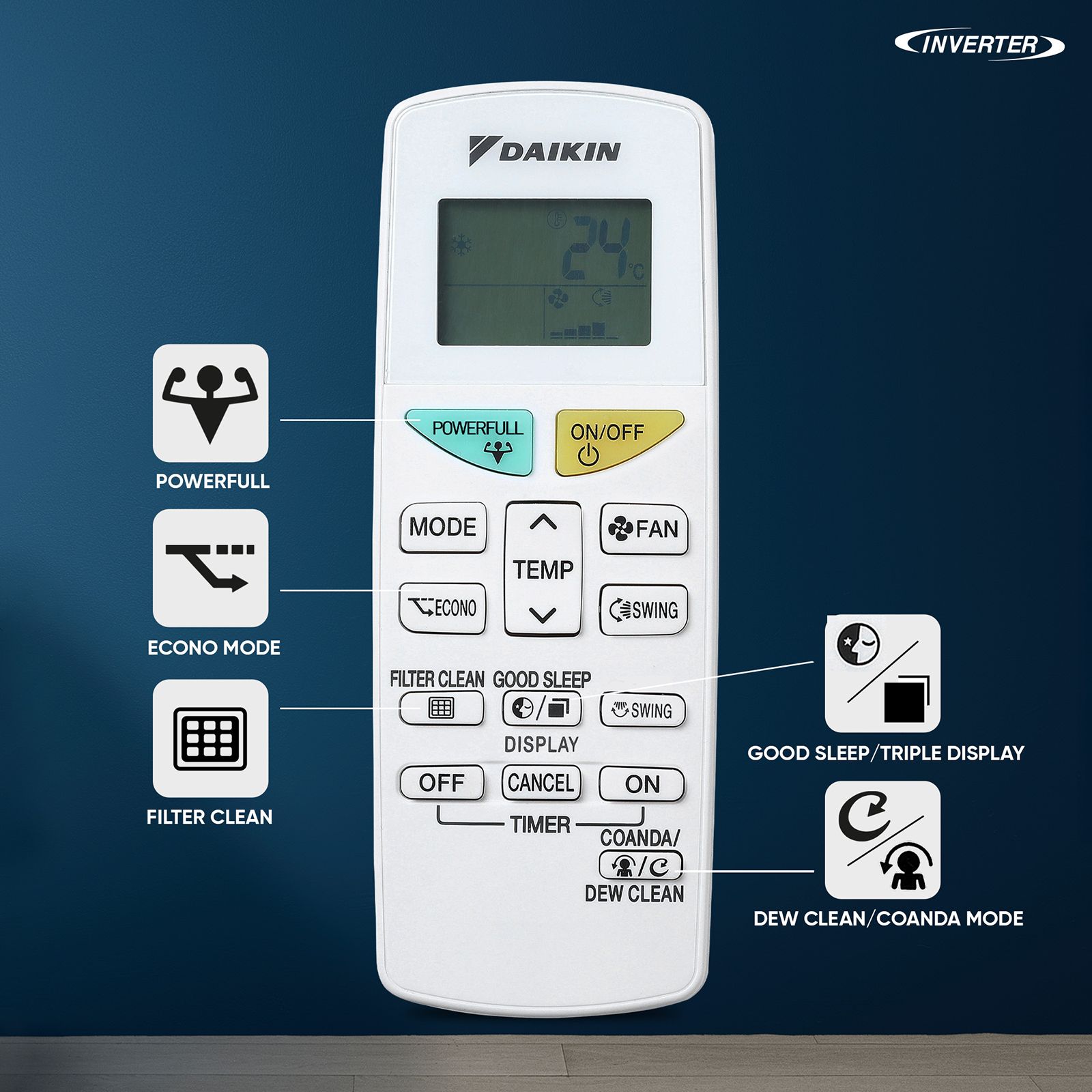 DAIKIN 1.8 Ton 3 Star Hot & Cold Inverter Split AC (Copper Condenser, PM 1.0 Filter, FTHT60XV16UAA)_6
