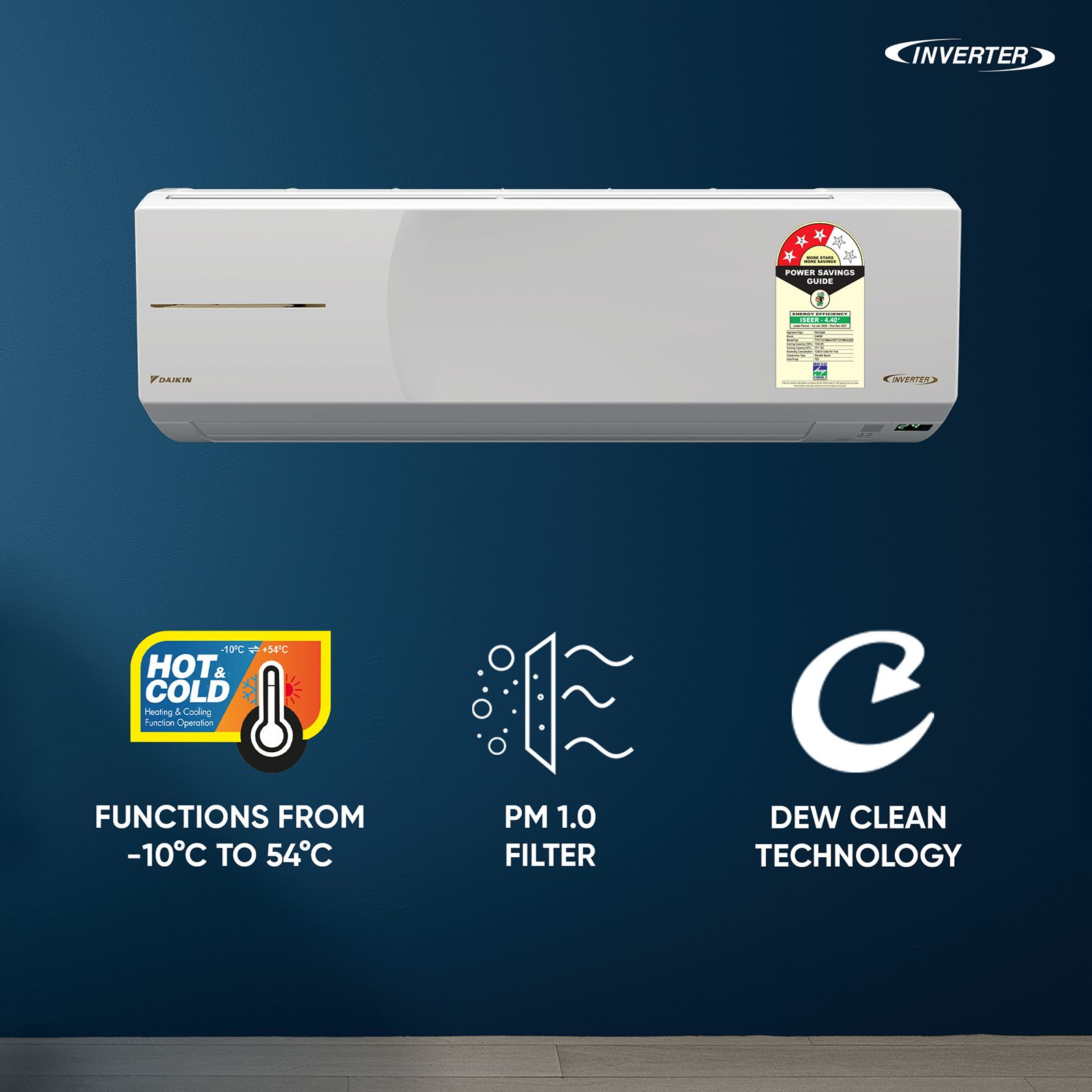 DAIKIN 2 Ton 3 Star Hot & Cold Inverter Split AC (Copper Condenser, PM 1.0 Filter, FTHT71XV16) DAIKIN 2 Ton 3 Star Hot & Cold Inverter Split AC (Copper Condenser, PM 1.0 Filter, FTHT71XV16)_7