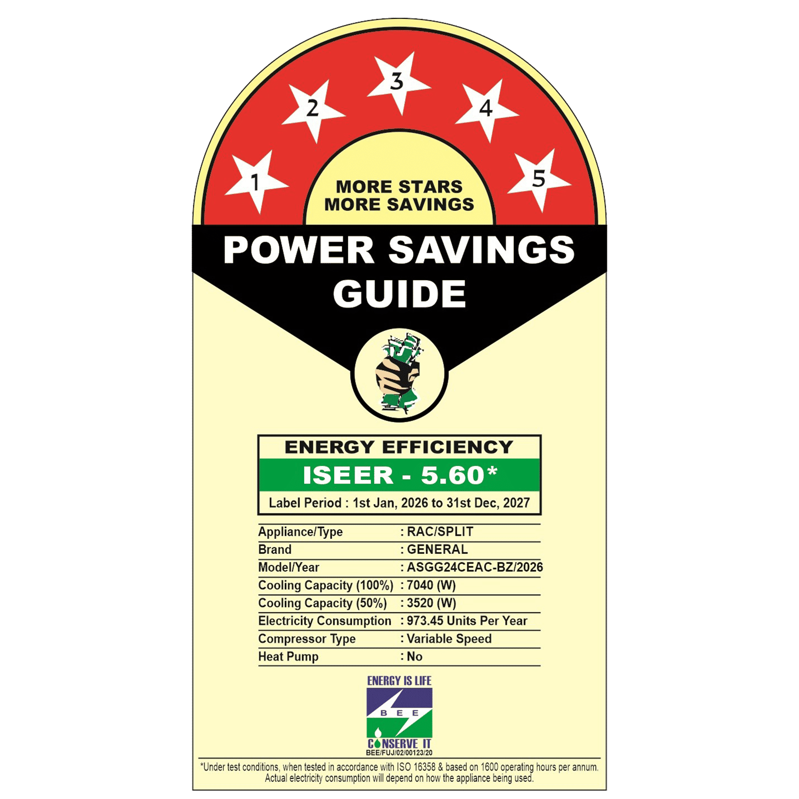 O GENERAL Advance Hyper Tropical 2 Ton 5 Star Inverter Split AC with Self Diagnostics (2026 Model, Copper Condenser, ASGG24CEAC-B) O GENERAL Advance Hyper Tropical 2 Ton 5 Star Inverter Split AC with Self Diagnostics (2026 Model, Copper Condenser, ASGG24CEAC-B)_2