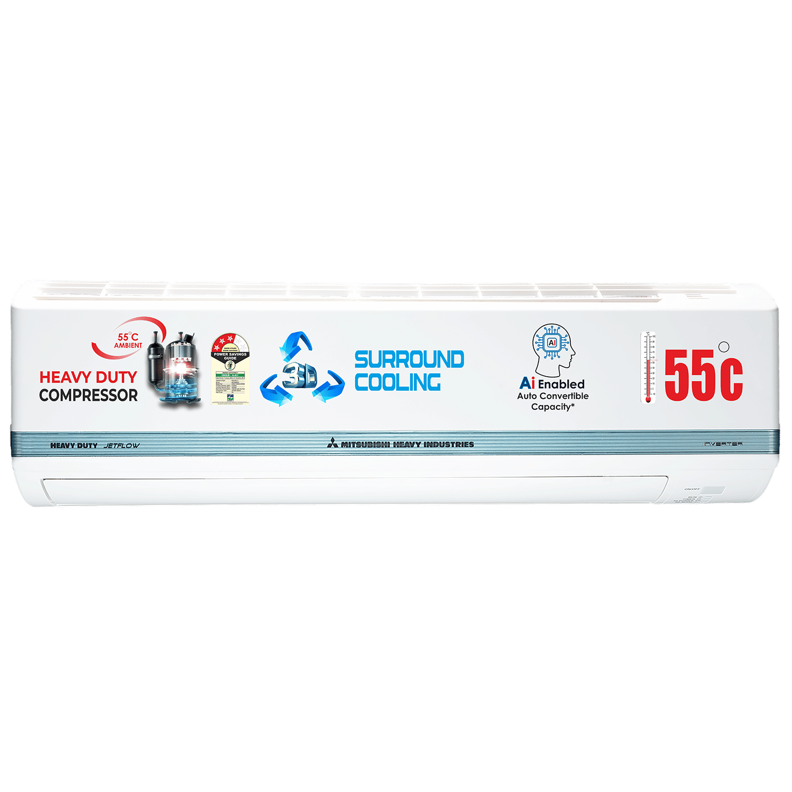 MITSUBISHI HEAVY Desert Xtreme Kooling - JETTA 1.75 Ton 3 Star Inverter Split AC (2026 Model, Blue Fin Condenser, Nano PM-2.5 Filter, DXK21YAMDA-W)_1
