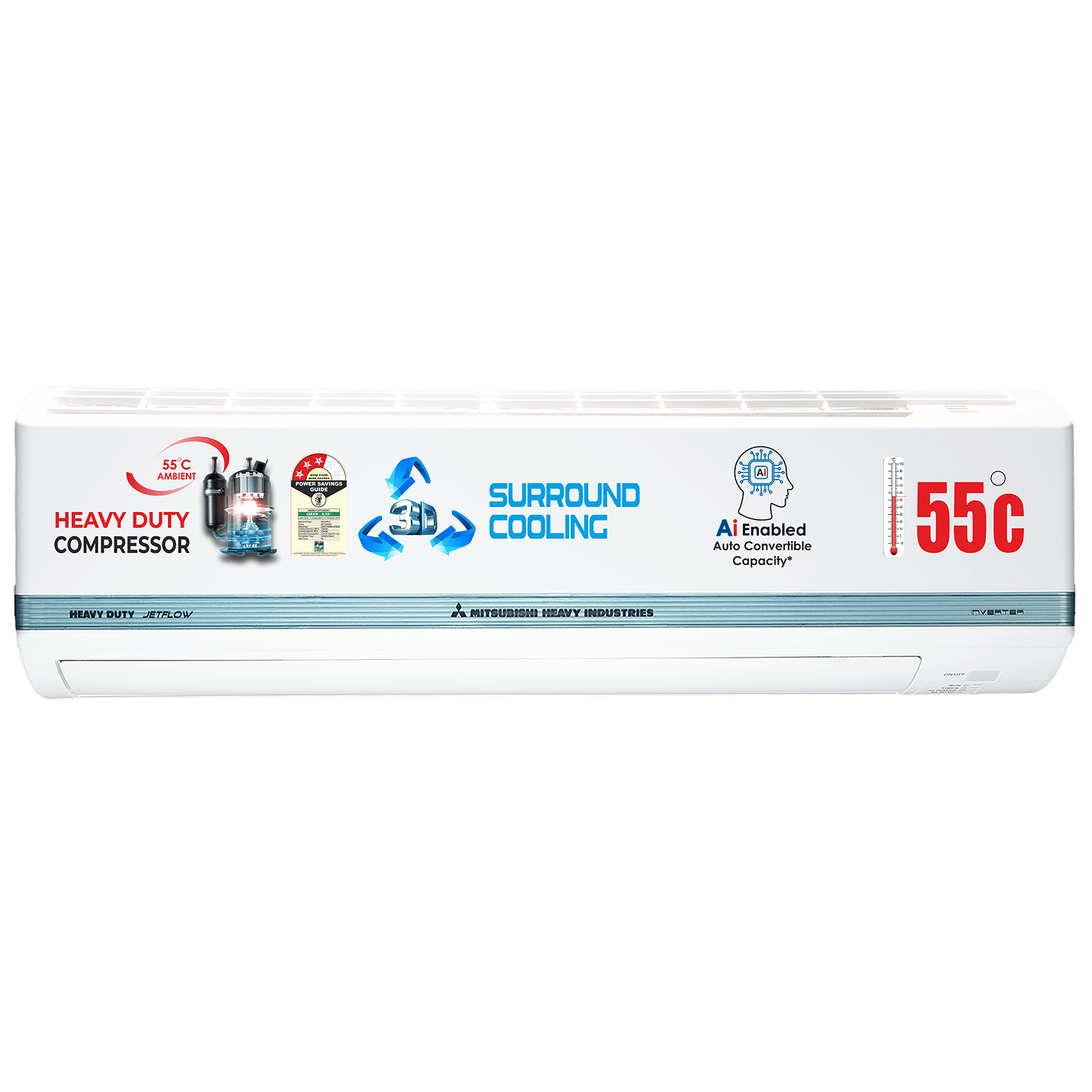 MITSUBISHI HEAVY Desert Xtreme Kooling - JETTA 2.25 Ton 3 Star Inverter Split AC (2026 Model, Blue Fin Condenser, Nano PM-2.5 Filter, DXK27YAMDA-W)_1