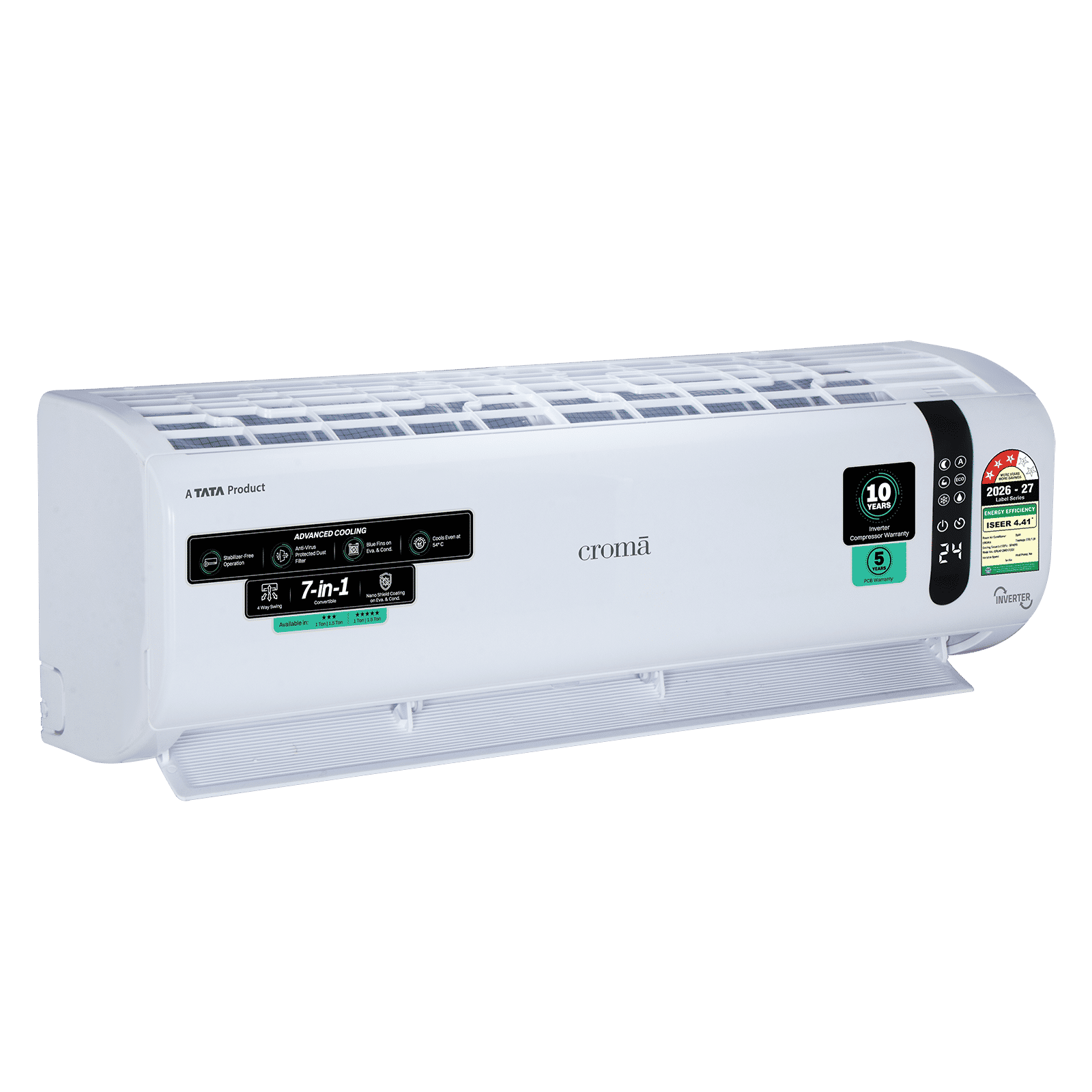 Croma 7 in 1 Convertible 1 Ton 3 Star Inverter Split AC with Self Diagnosis (2026 Model, Copper Condenser) Croma 7 in 1 Convertible 1 Ton 3 Star Inverter Split AC with Self Diagnosis (2026 Model, Copper Condenser)_9