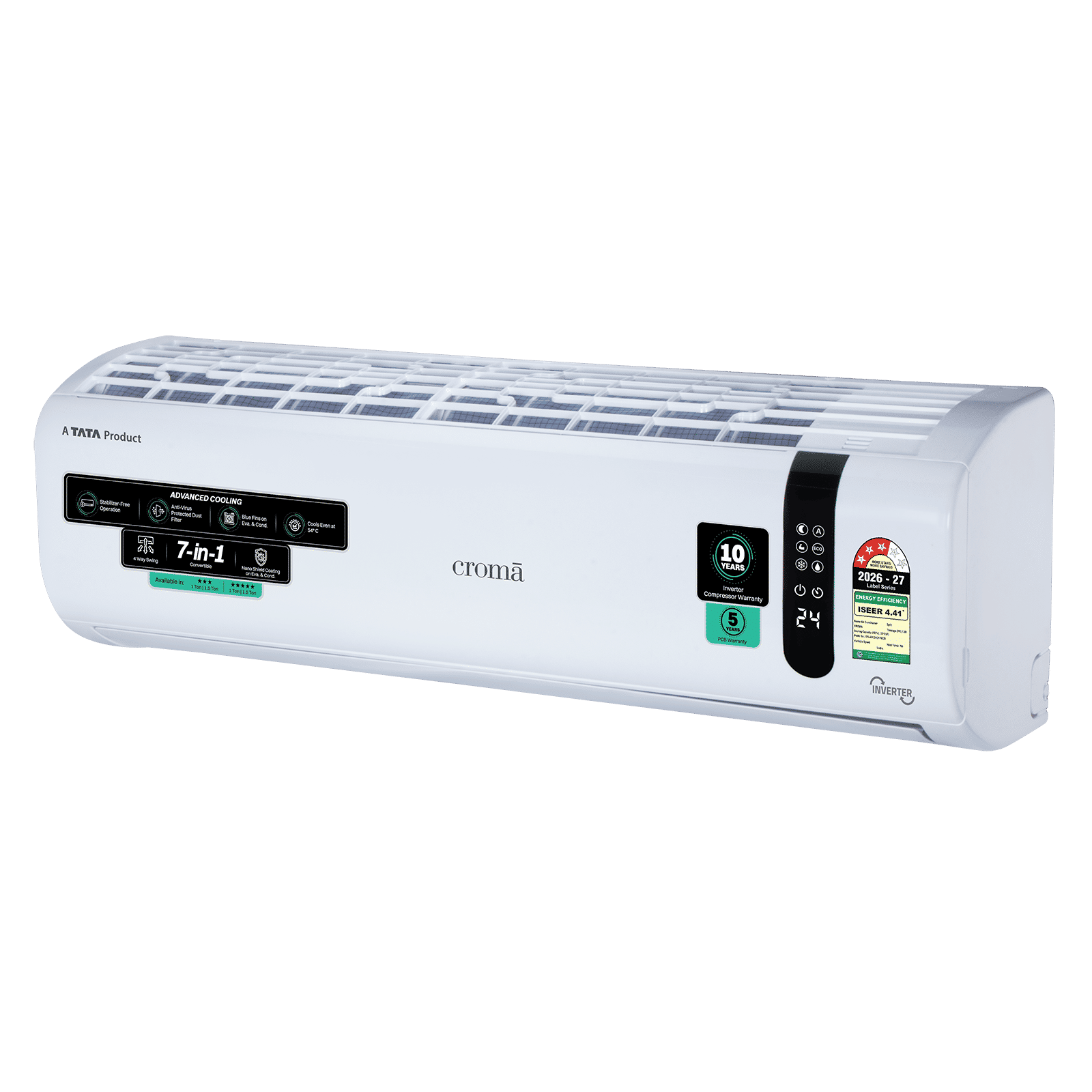 Croma 7 in 1 Convertible 1 Ton 3 Star Inverter Split AC with Self Diagnosis (2026 Model, Copper Condenser) Croma 7 in 1 Convertible 1 Ton 3 Star Inverter Split AC with Self Diagnosis (2026 Model, Copper Condenser)_10