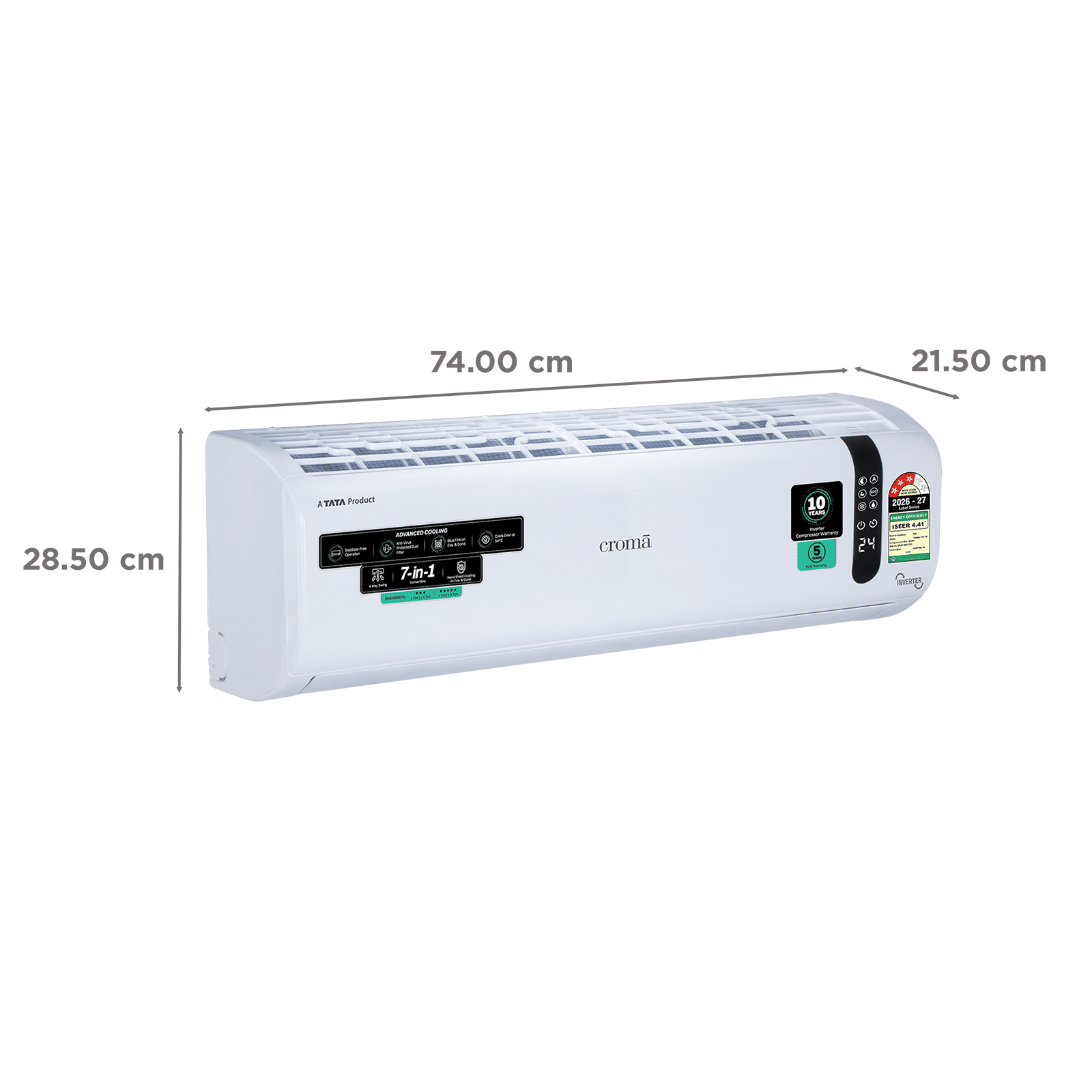 Croma 7 in 1 Convertible 1 Ton 3 Star Inverter Split AC with Self Diagnosis (2026 Model, Copper Condenser) Croma 7 in 1 Convertible 1 Ton 3 Star Inverter Split AC with Self Diagnosis (2026 Model, Copper Condenser)_2