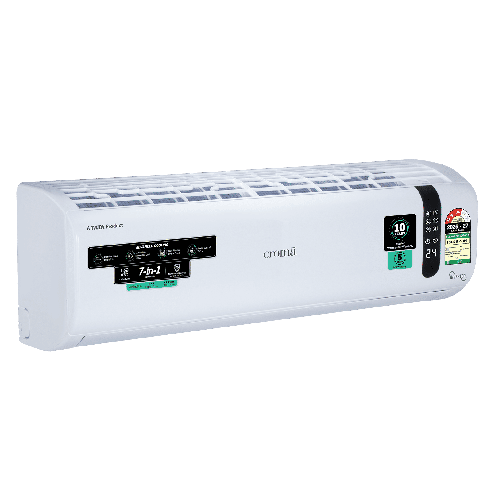 Croma 7 in 1 Convertible 1 Ton 3 Star Inverter Split AC with Self Diagnosis (2026 Model, Copper Condenser) Croma 7 in 1 Convertible 1 Ton 3 Star Inverter Split AC with Self Diagnosis (2026 Model, Copper Condenser)_5