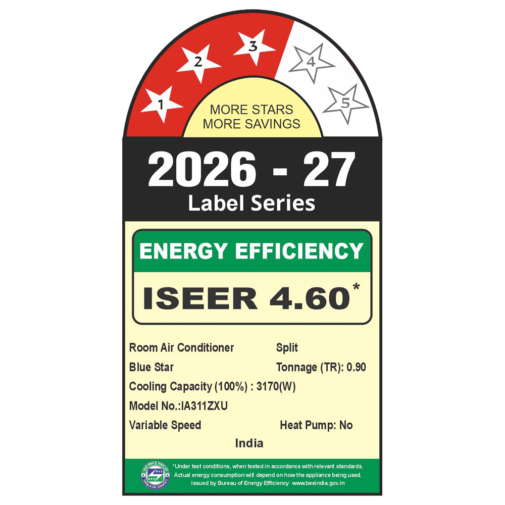 Blue Star Z Series 5 in 1 Convertible 0.9 Ton 3 Star Inverter Split AC with AI Pro (2026 Model, Blue Fin Condenser, IA311ZXU)_2