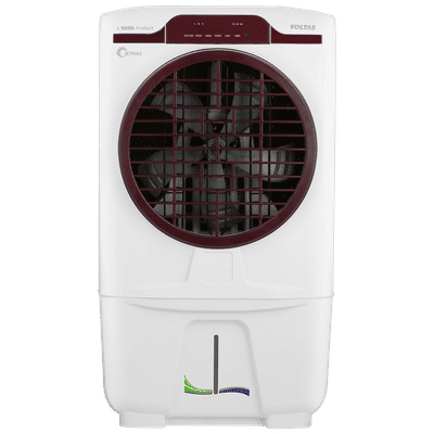 VOLTAS JetMax T 70 Litres Desert Air Cooler with Turbo Air Throw (Smart Humidity Control, White & Burgundy)
