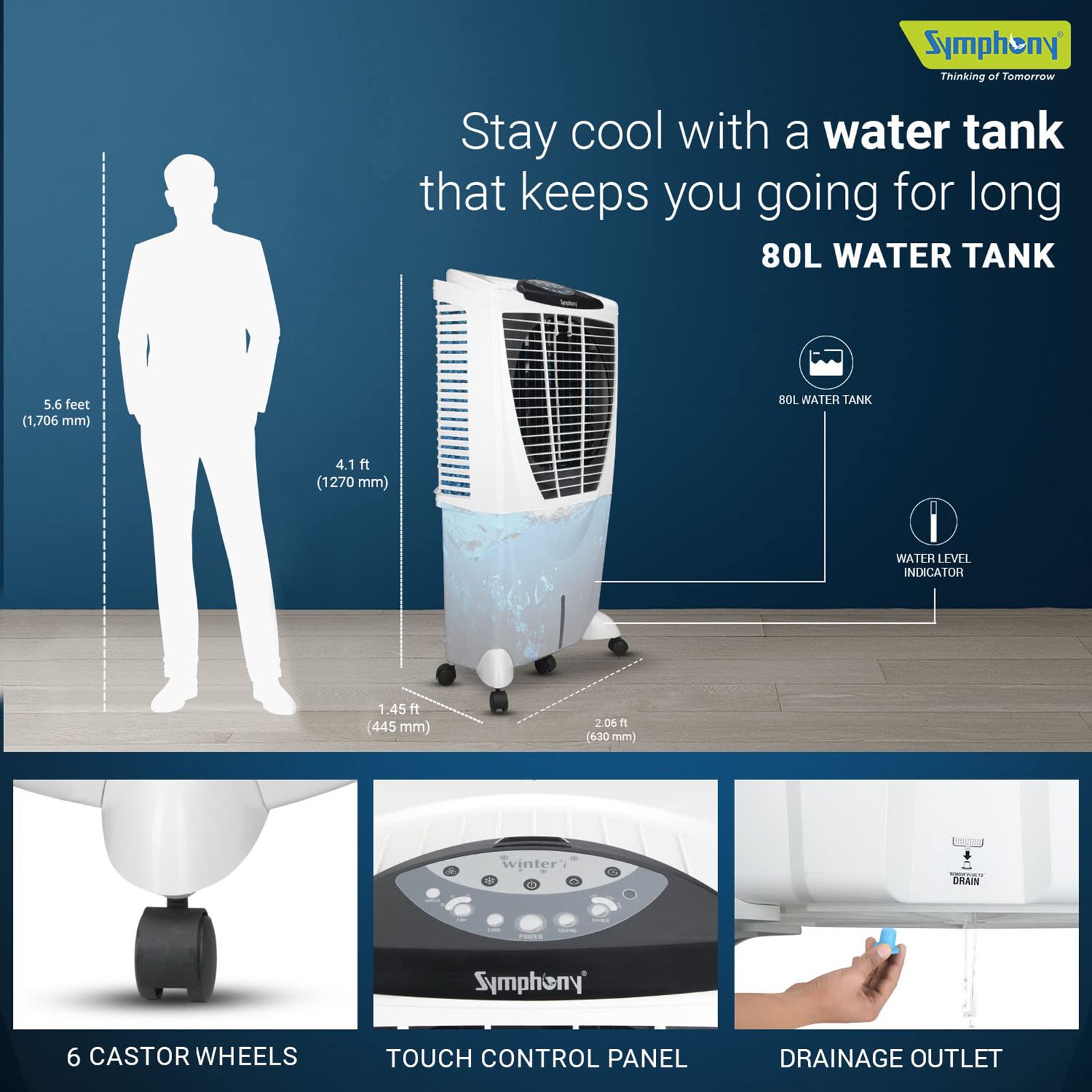 Symphony Winter 80XL i+ 80 Litres Desert Air Cooler with SMPS Technology (Whisper-Quiet Operation, White)_15