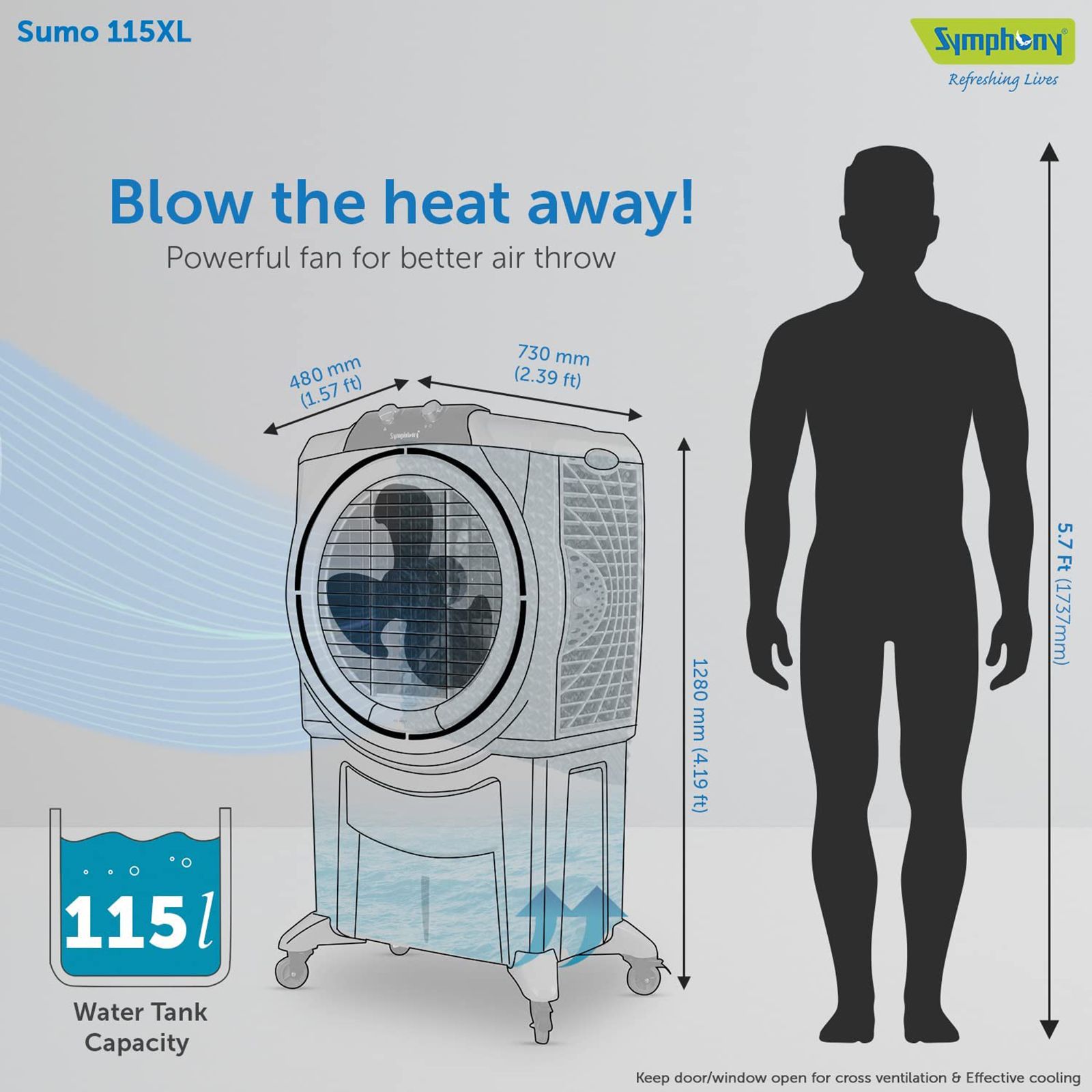 Symphony Sumo 115 XL 115 Litres Desert Air Cooler with i-Pure Technology (Anti-Spill Inlet, White) Symphony Sumo 115 XL 115 Litres Desert Air Cooler with i-Pure Technology (Anti-Spill Inlet, White)_11