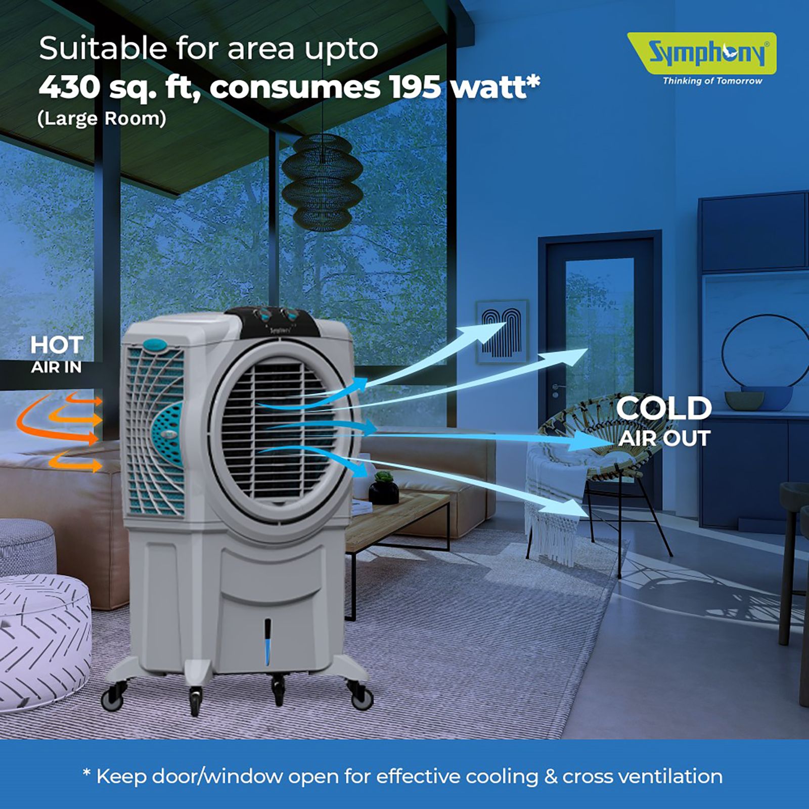 Symphony Sumo 115 XL 115 Litres Desert Air Cooler with i-Pure Technology (Anti-Spill Inlet, White) Symphony Sumo 115 XL 115 Litres Desert Air Cooler with i-Pure Technology (Anti-Spill Inlet, White)_13