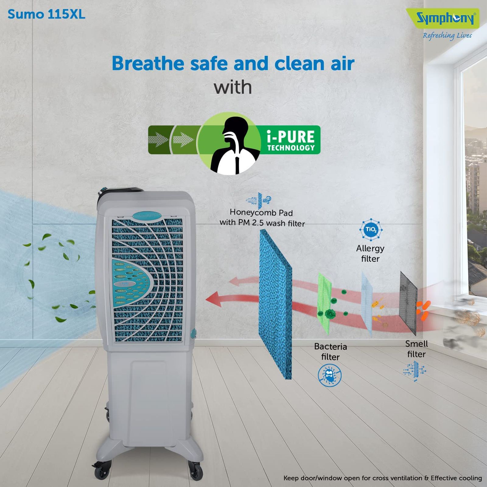 Symphony Sumo 115 XL 115 Litres Desert Air Cooler with i-Pure Technology (Anti-Spill Inlet, White) Symphony Sumo 115 XL 115 Litres Desert Air Cooler with i-Pure Technology (Anti-Spill Inlet, White)_15