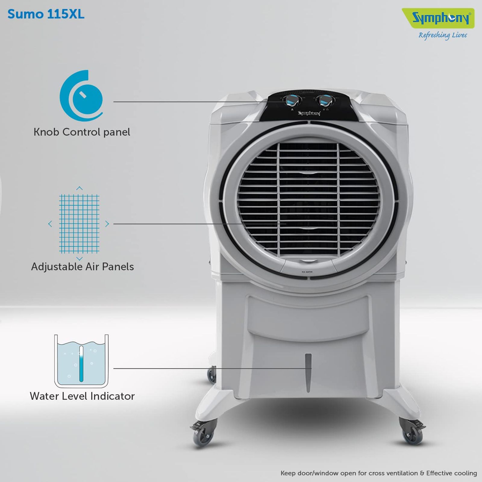 Symphony Sumo 115 XL 115 Litres Desert Air Cooler with i-Pure Technology (Anti-Spill Inlet, White) Symphony Sumo 115 XL 115 Litres Desert Air Cooler with i-Pure Technology (Anti-Spill Inlet, White)_16