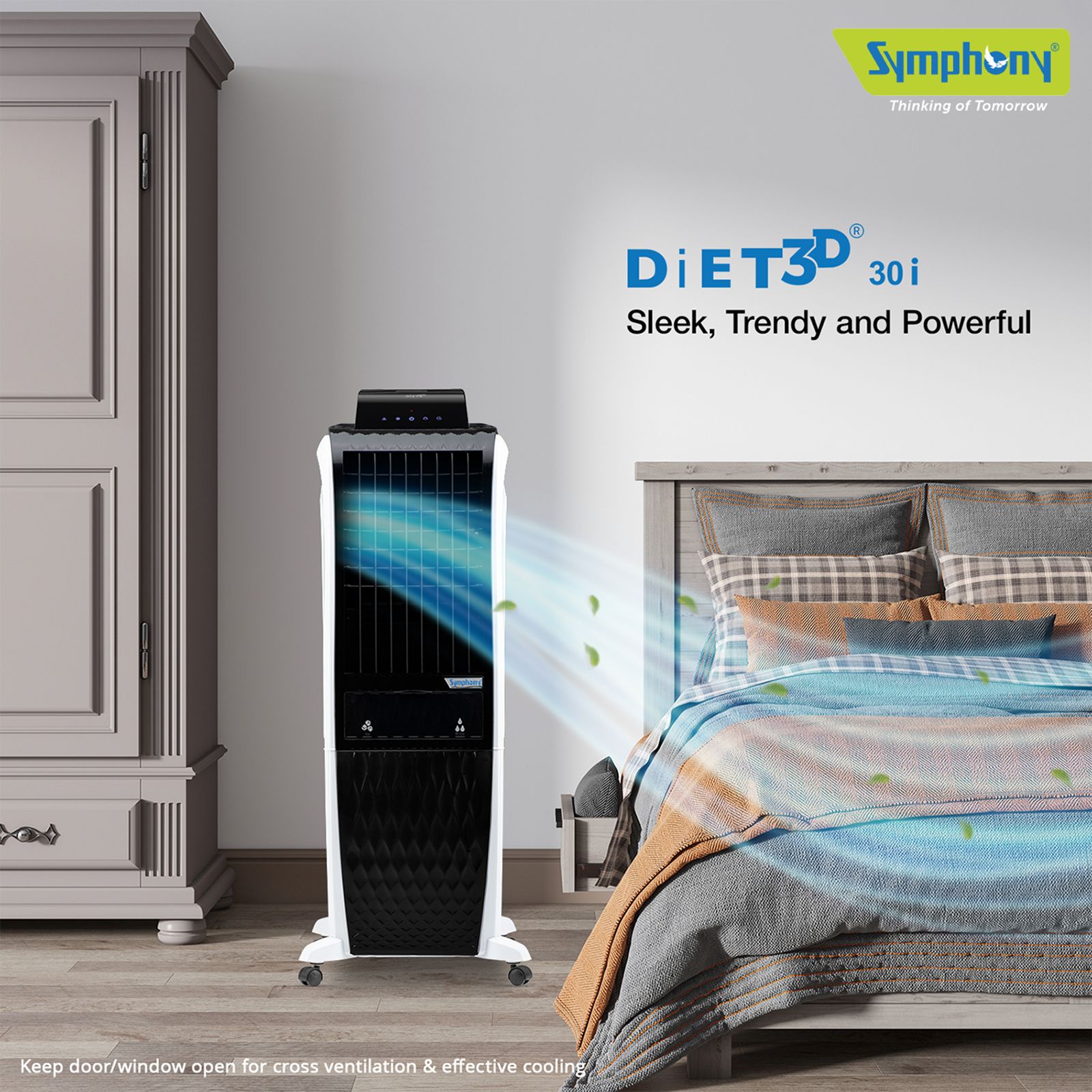 Symphony Diet 3D 30i 30 Litres Personal Air Cooler with Magnetic Remote (SMPS Technology, Black)_15