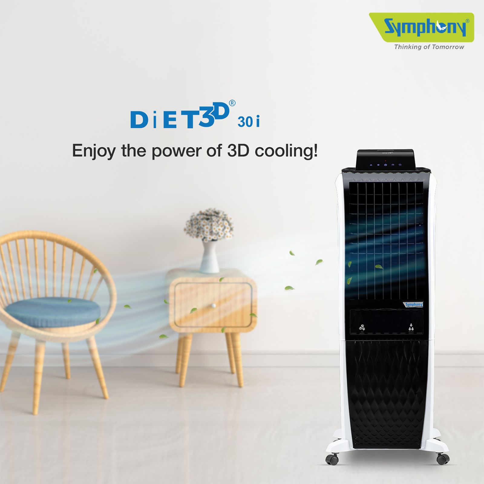Symphony Diet 3D 30i 30 Litres Personal Air Cooler with Magnetic Remote (SMPS Technology, Black)_17