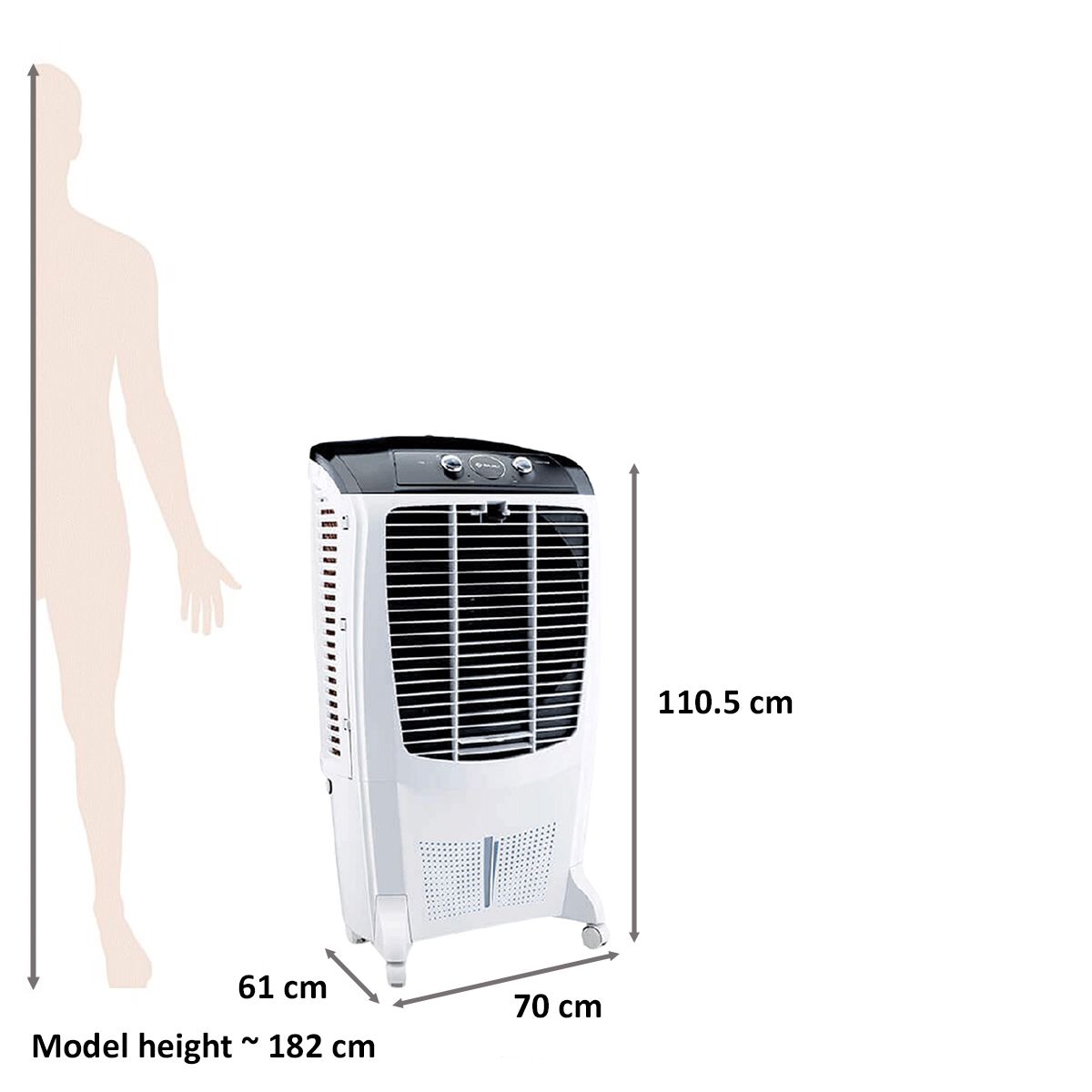 BAJAJ 67 Litres Room Air Cooler (Honeycomb Hexacool Pads, DMH67, White)_2