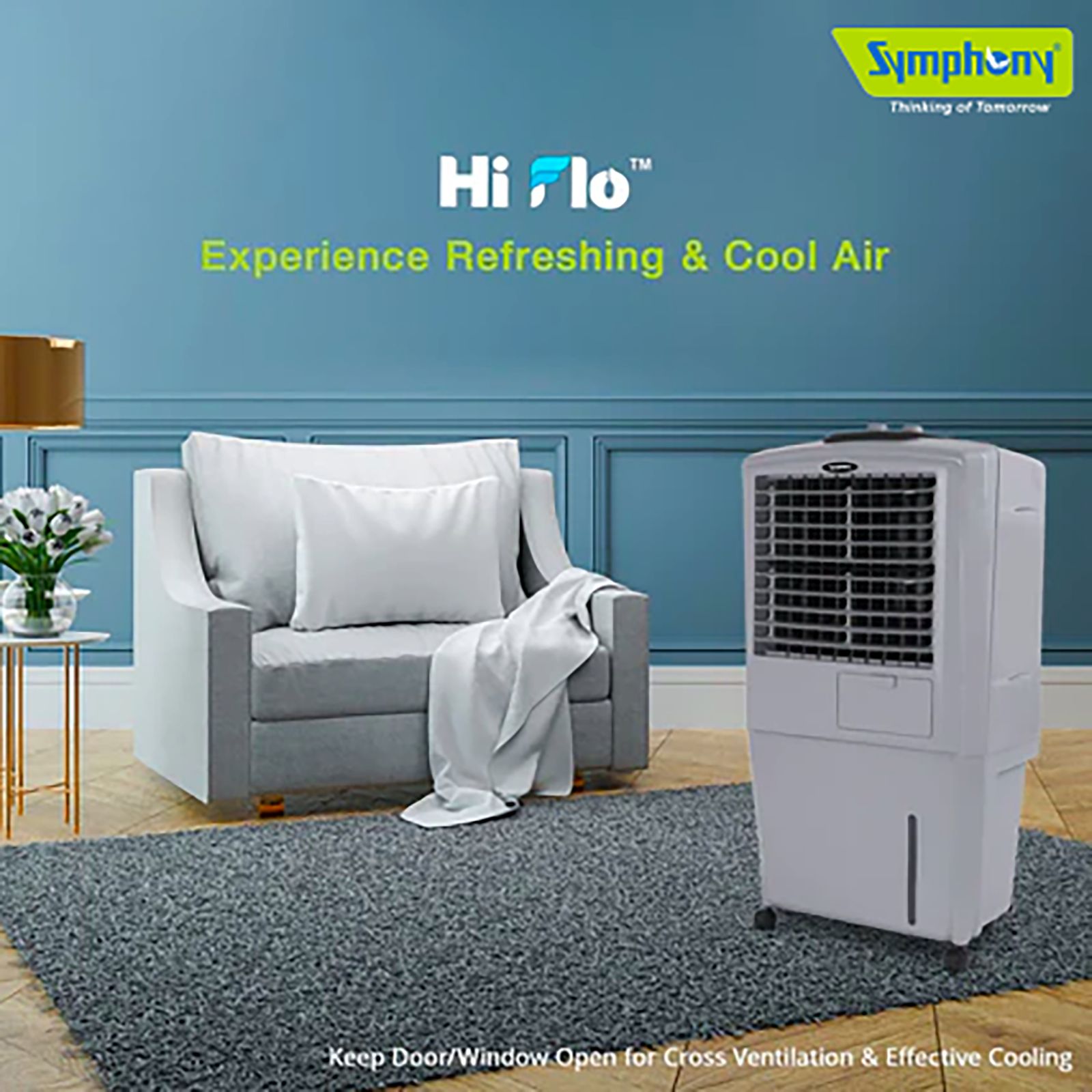 Symphony HiFlo 27 Litres Room Air Cooler with i-Pure Technology (Cool Flow Dispenser, Grey) Symphony HiFlo 27 Litres Room Air Cooler with i-Pure Technology (Cool Flow Dispenser, Grey)_12